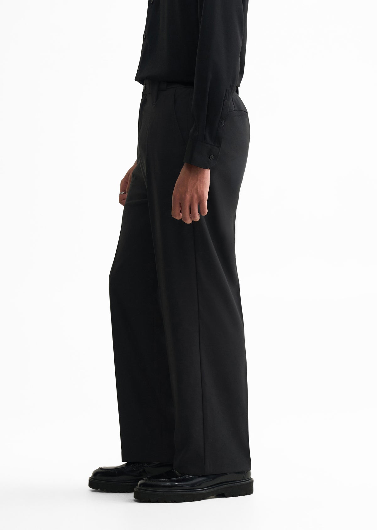 Black Back Elastic Relaxed Fit Trouser