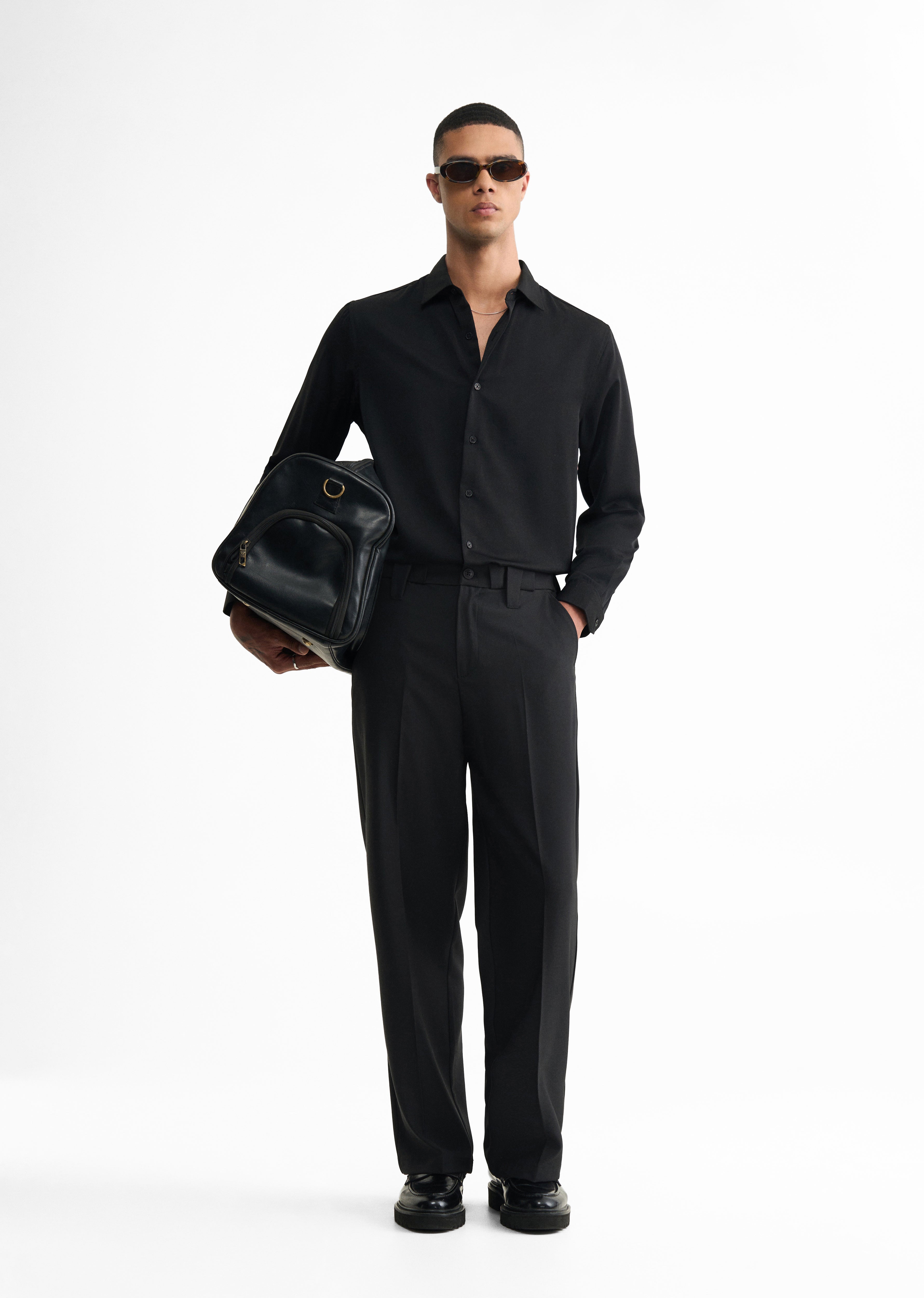 Black Back Elastic Relaxed Fit Trouser