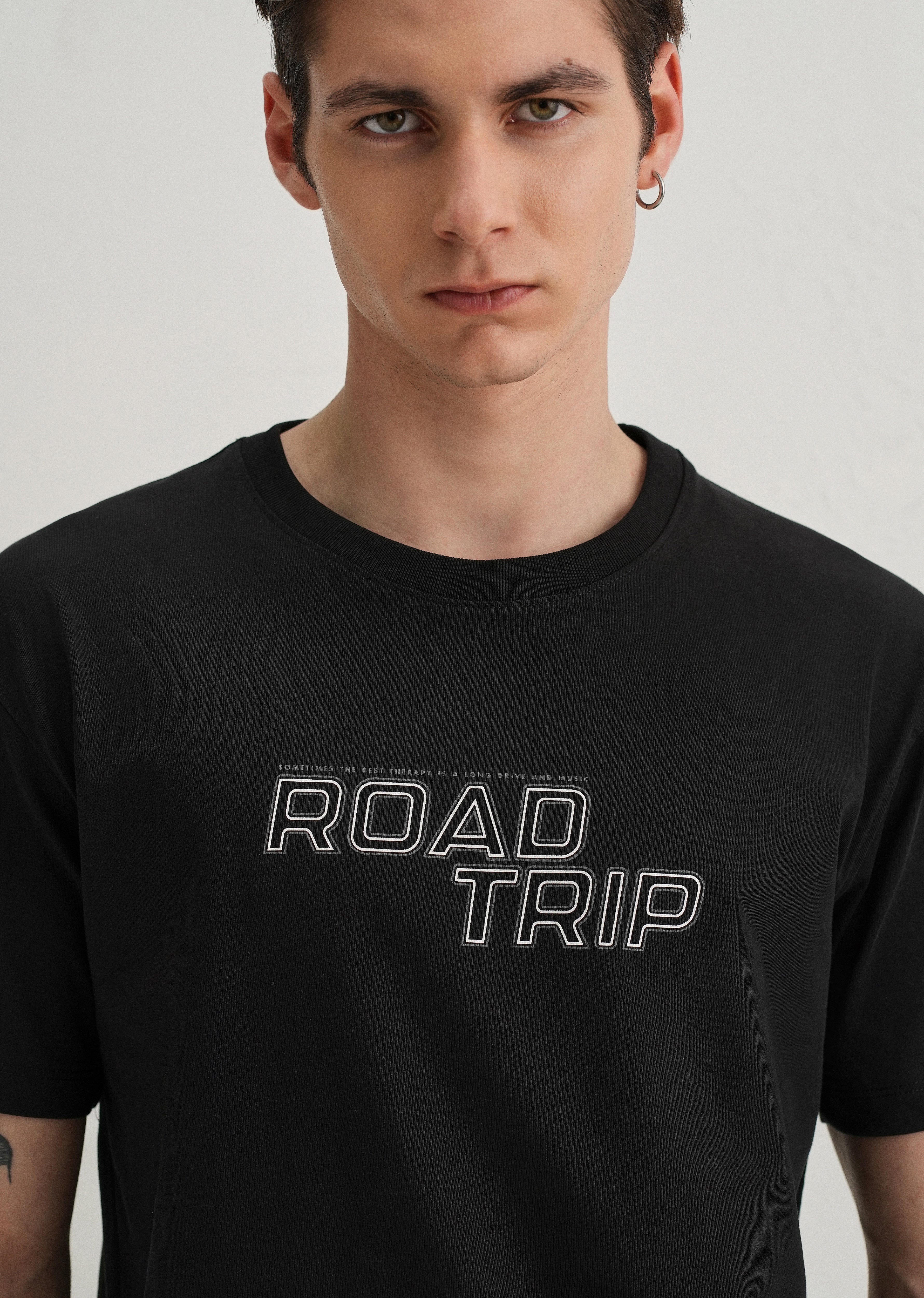 Black Back Graphic Print T-Shirt