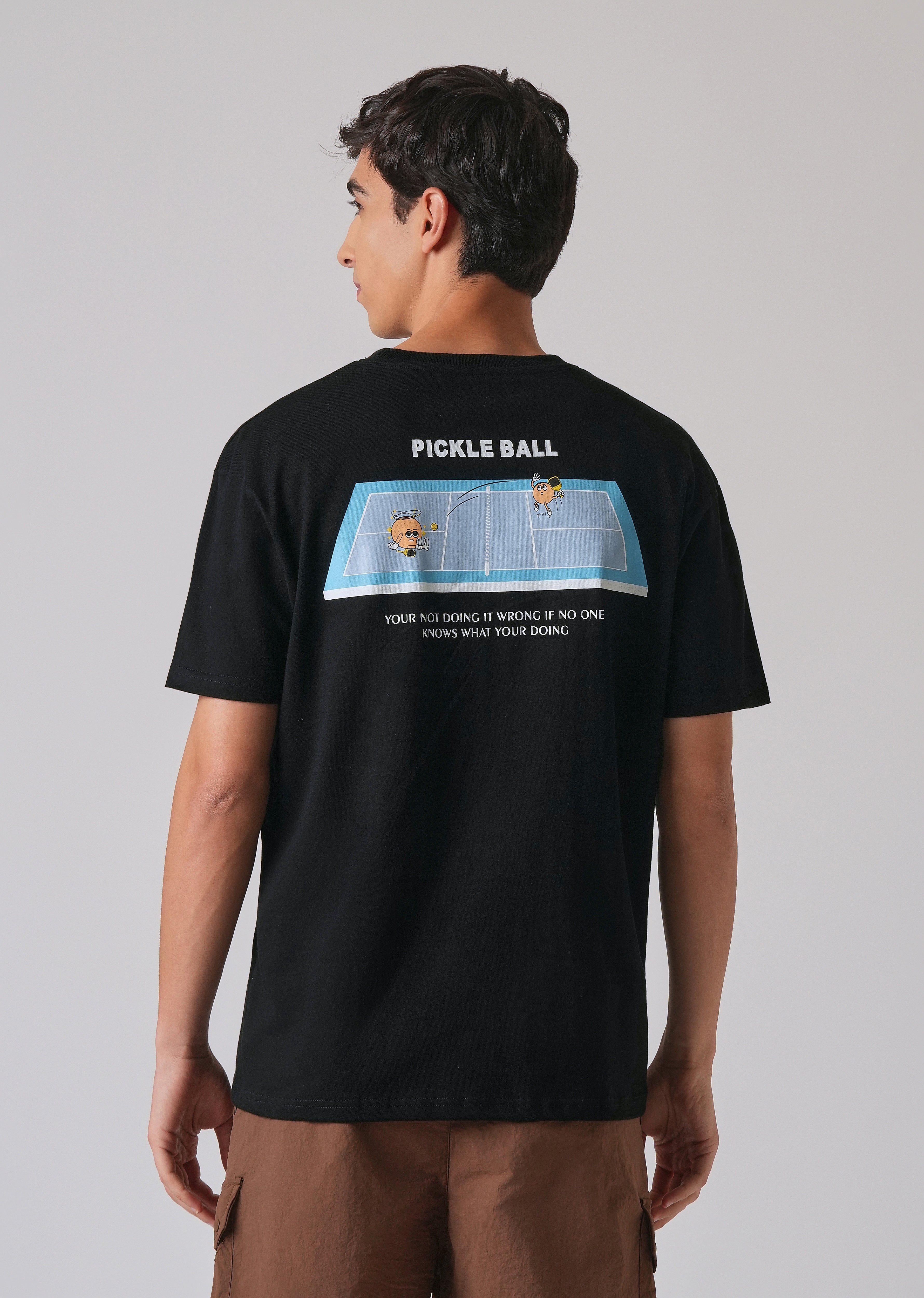 Black Back Printed Oversized T-Shirt