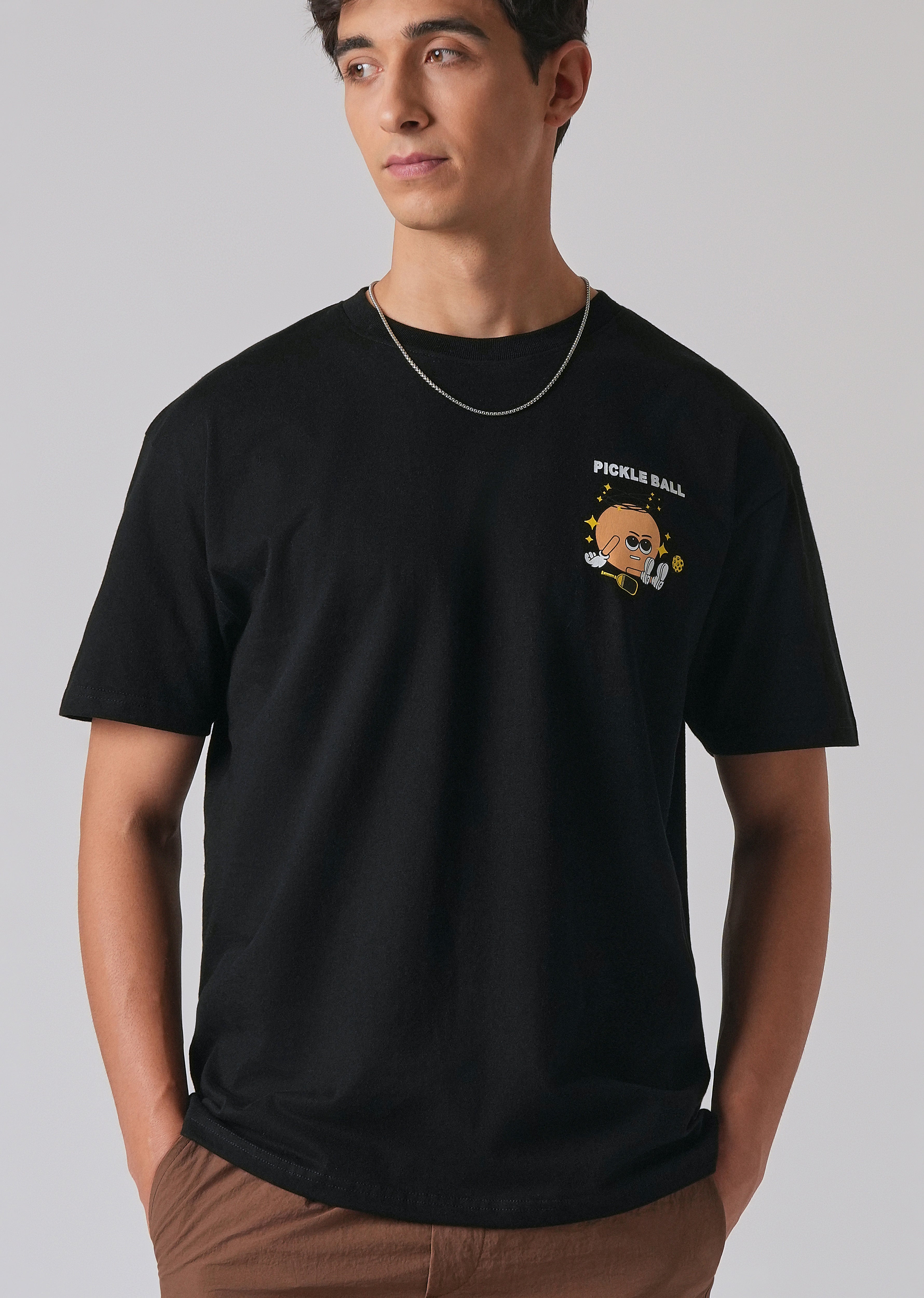 Black Back Printed Oversized T-Shirt