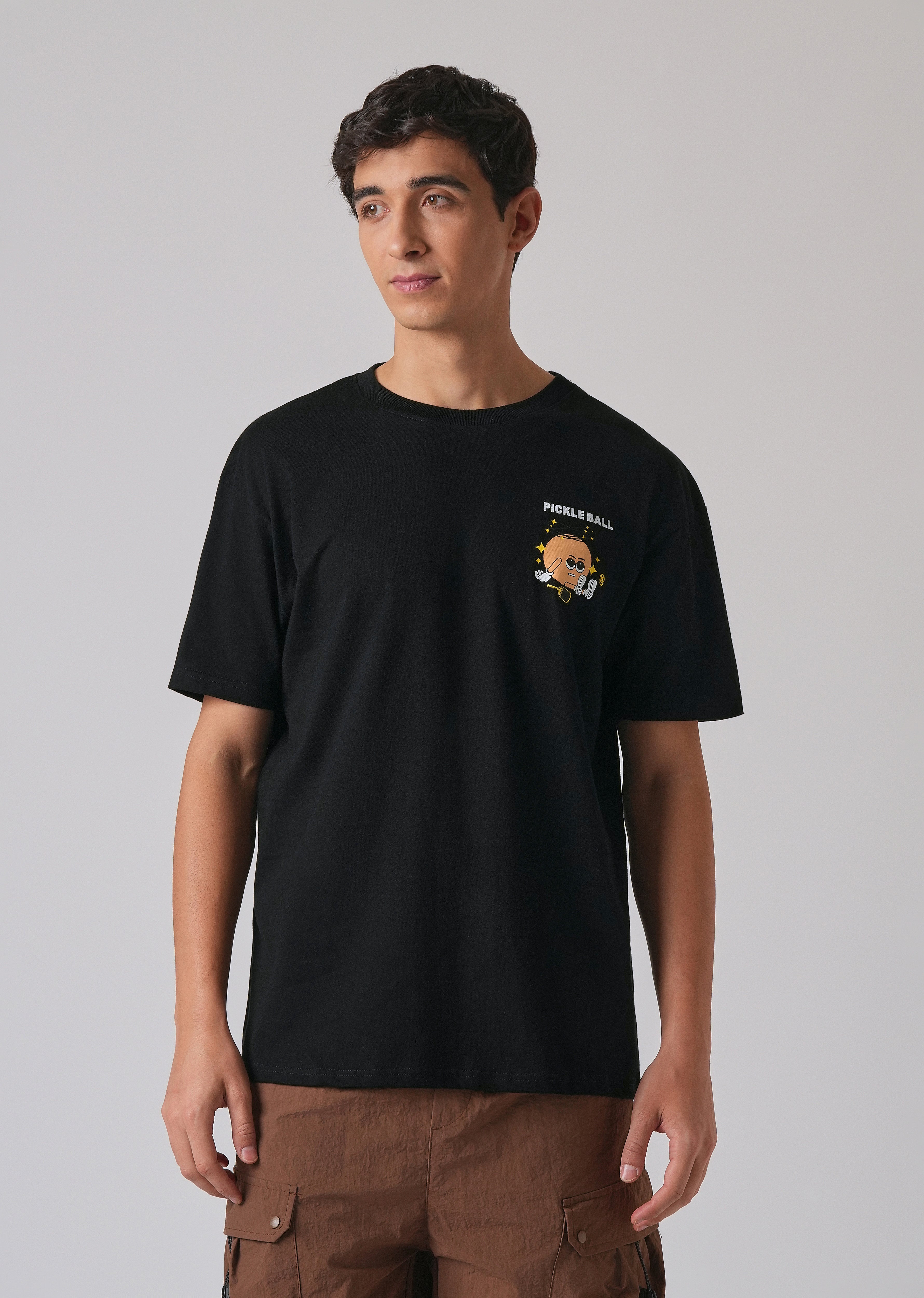 Black Back Printed Oversized T-Shirt