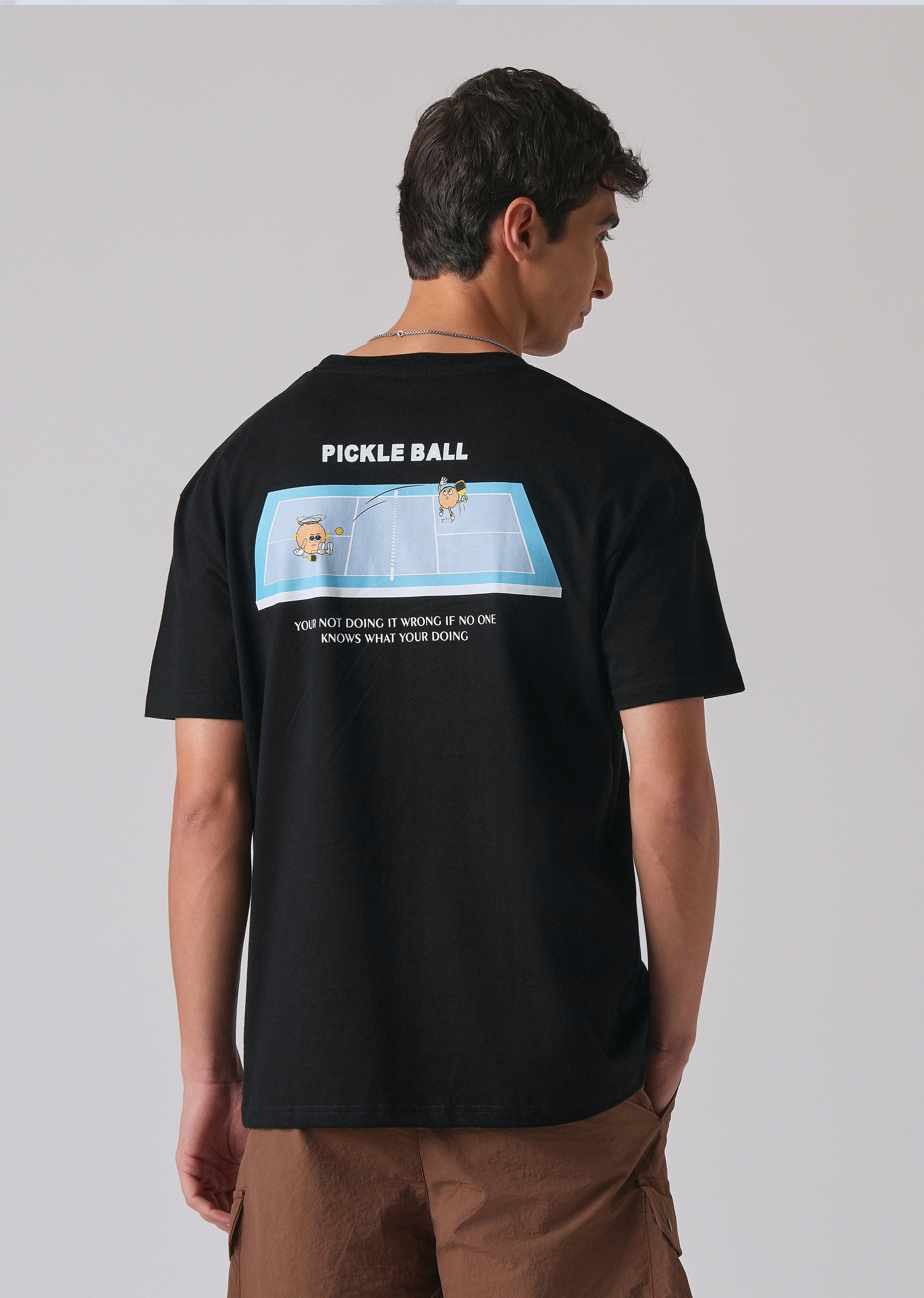 Black Back Printed Oversized T-Shirt