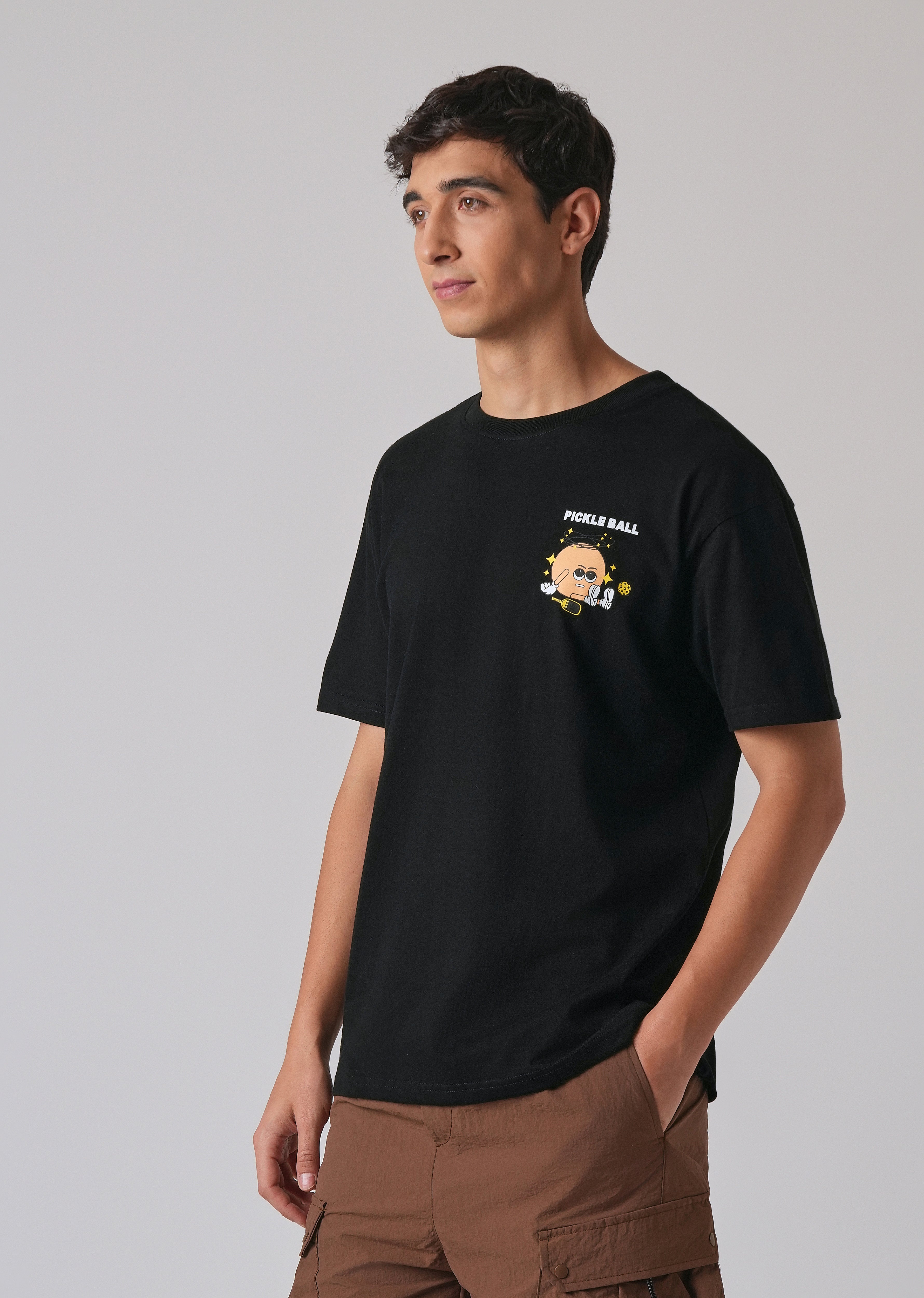 Black Back Printed Oversized T-Shirt