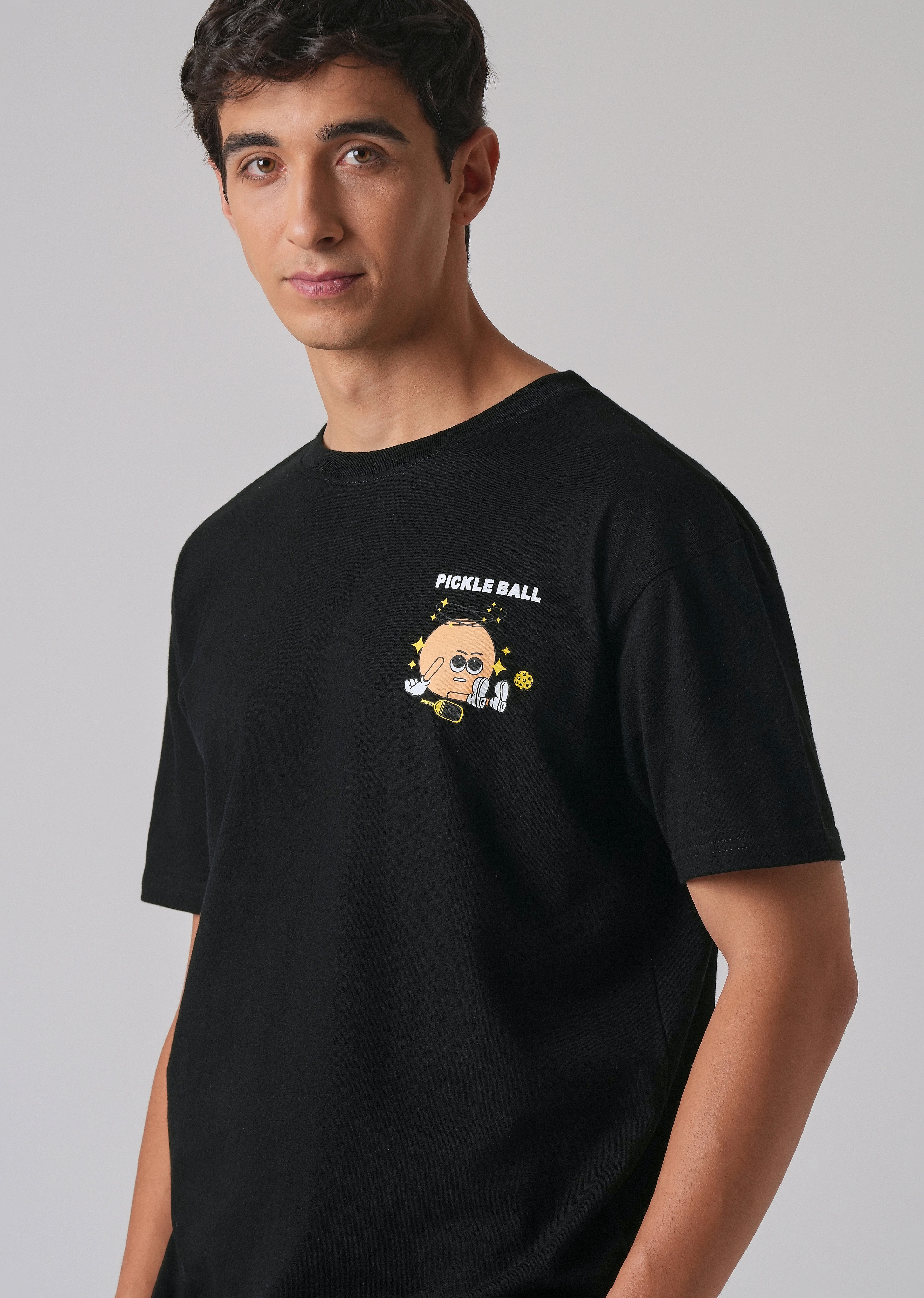 Black Back Printed Oversized T-Shirt
