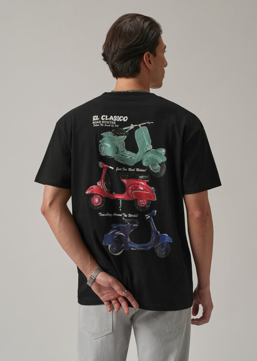 Black Back Print Oversized T-shirt