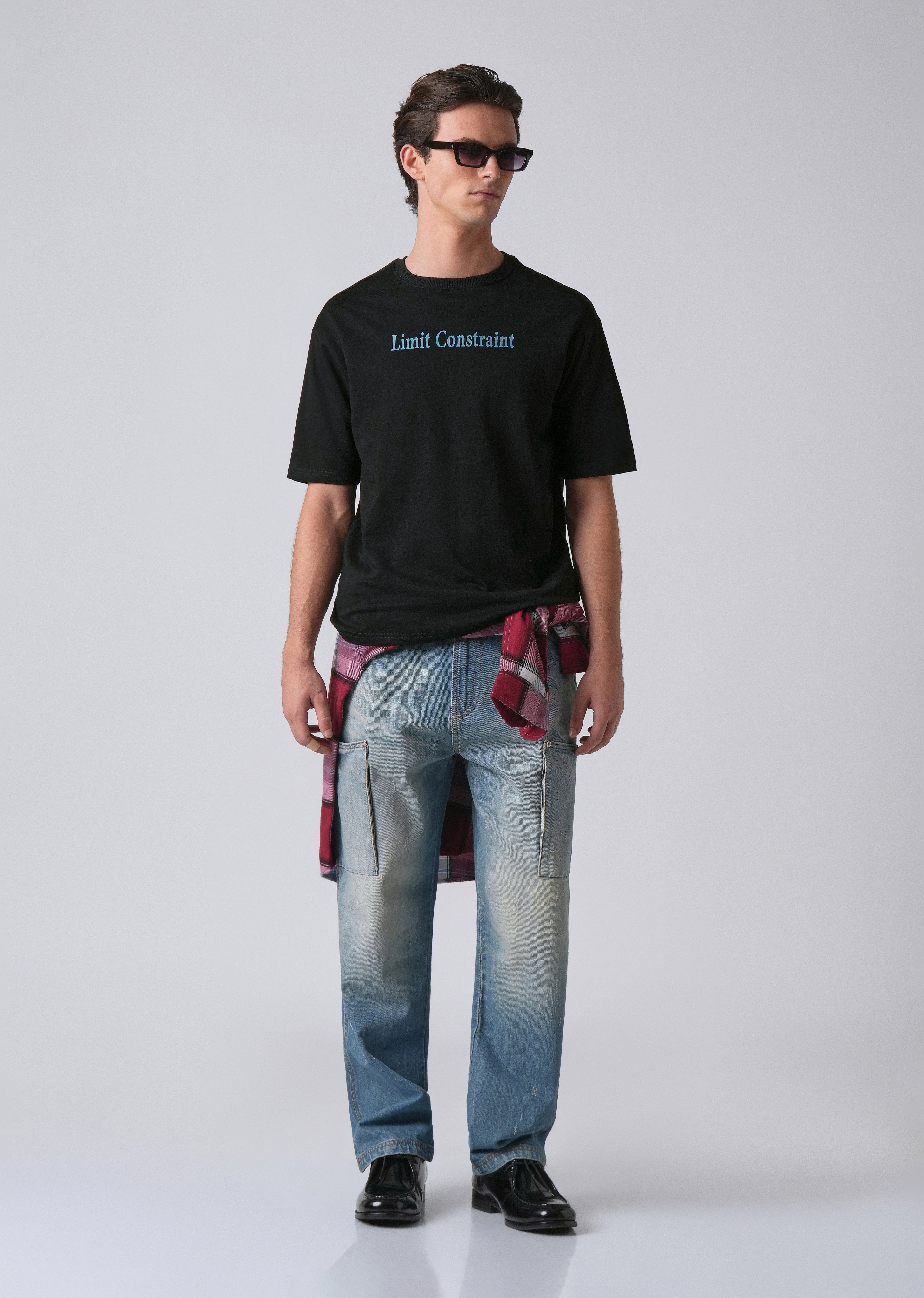 Black Back Print Relaxed Fit T- shirt