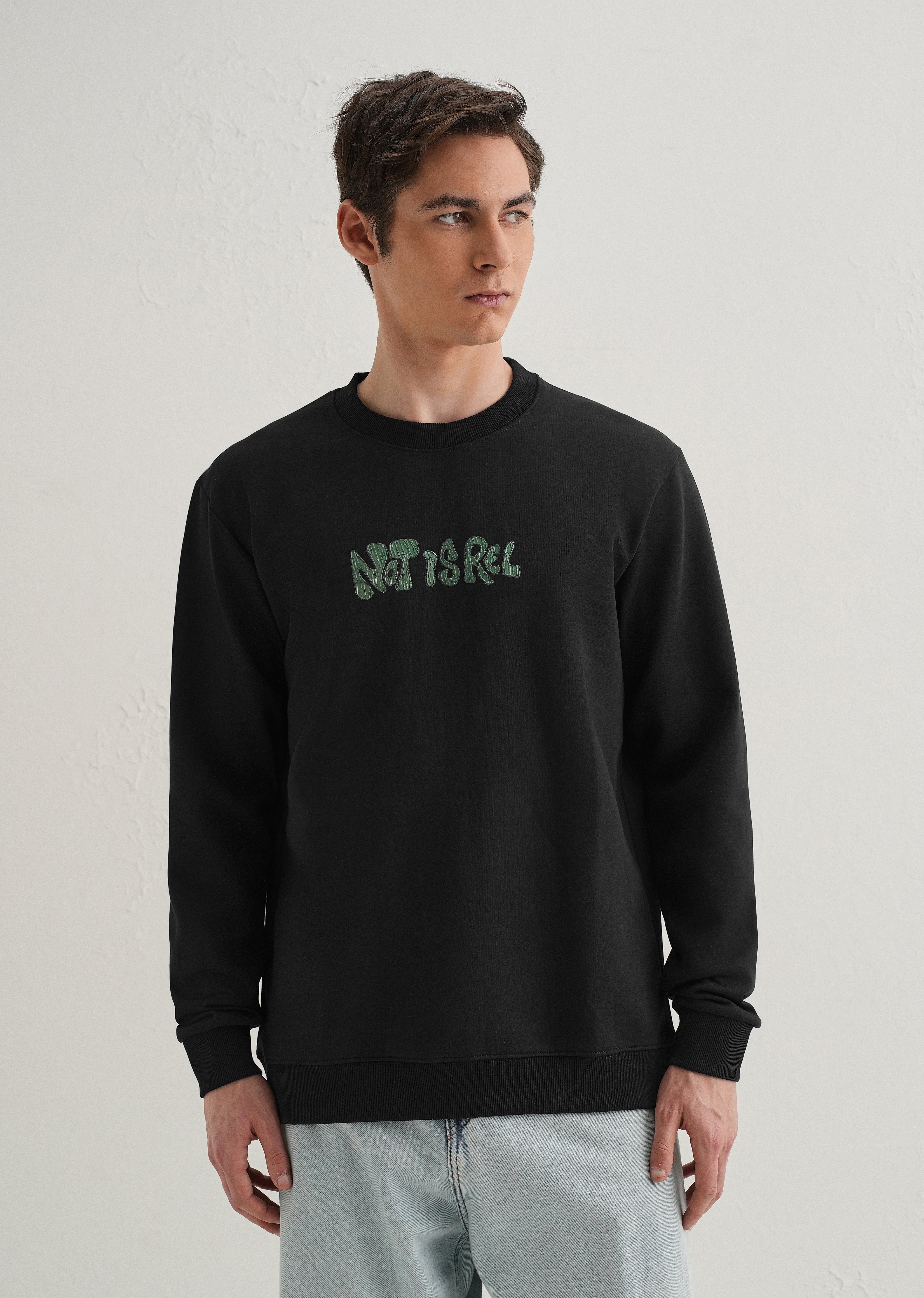 Black Back Printed Sweatshirt