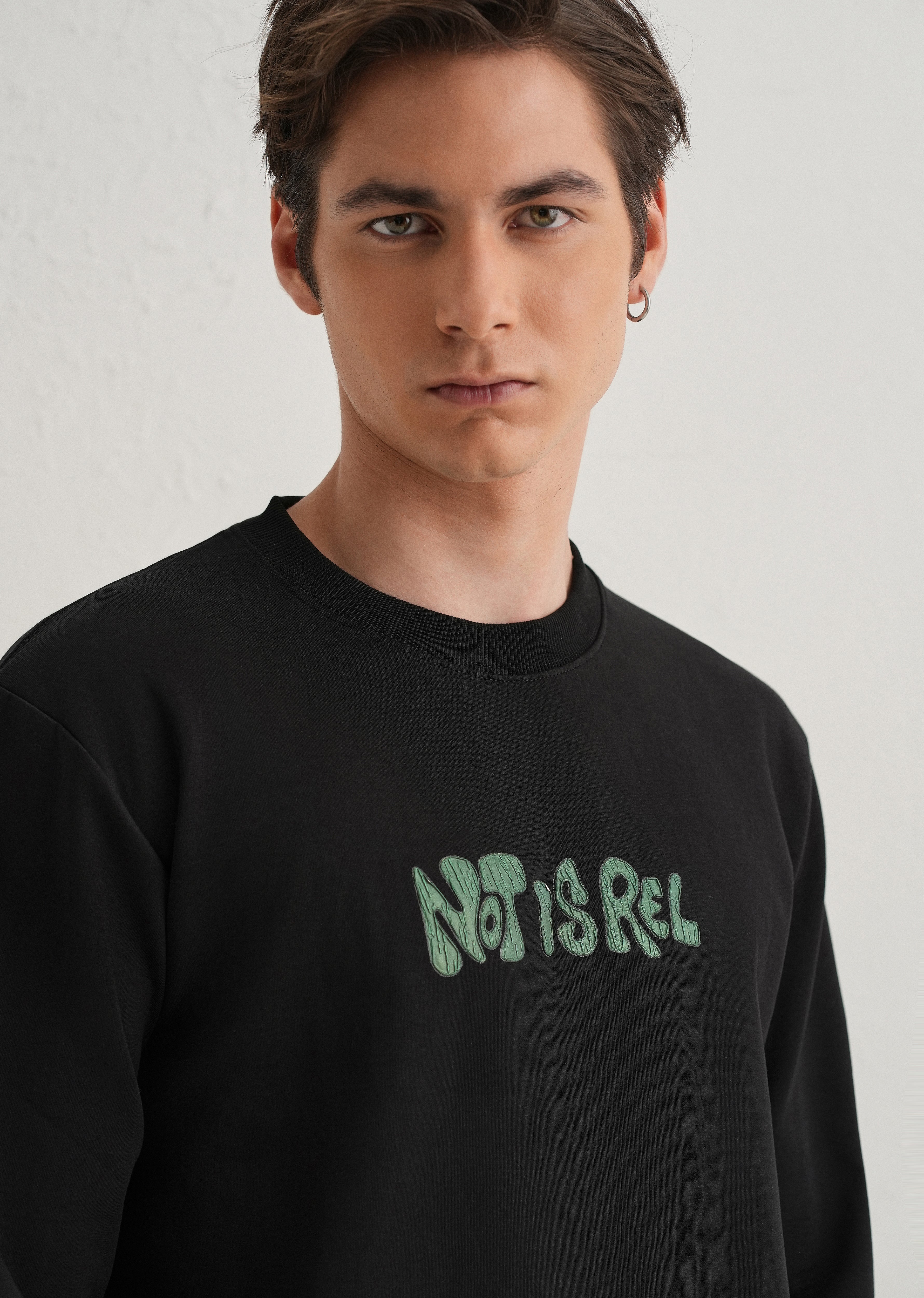 Black Back Printed Sweatshirt