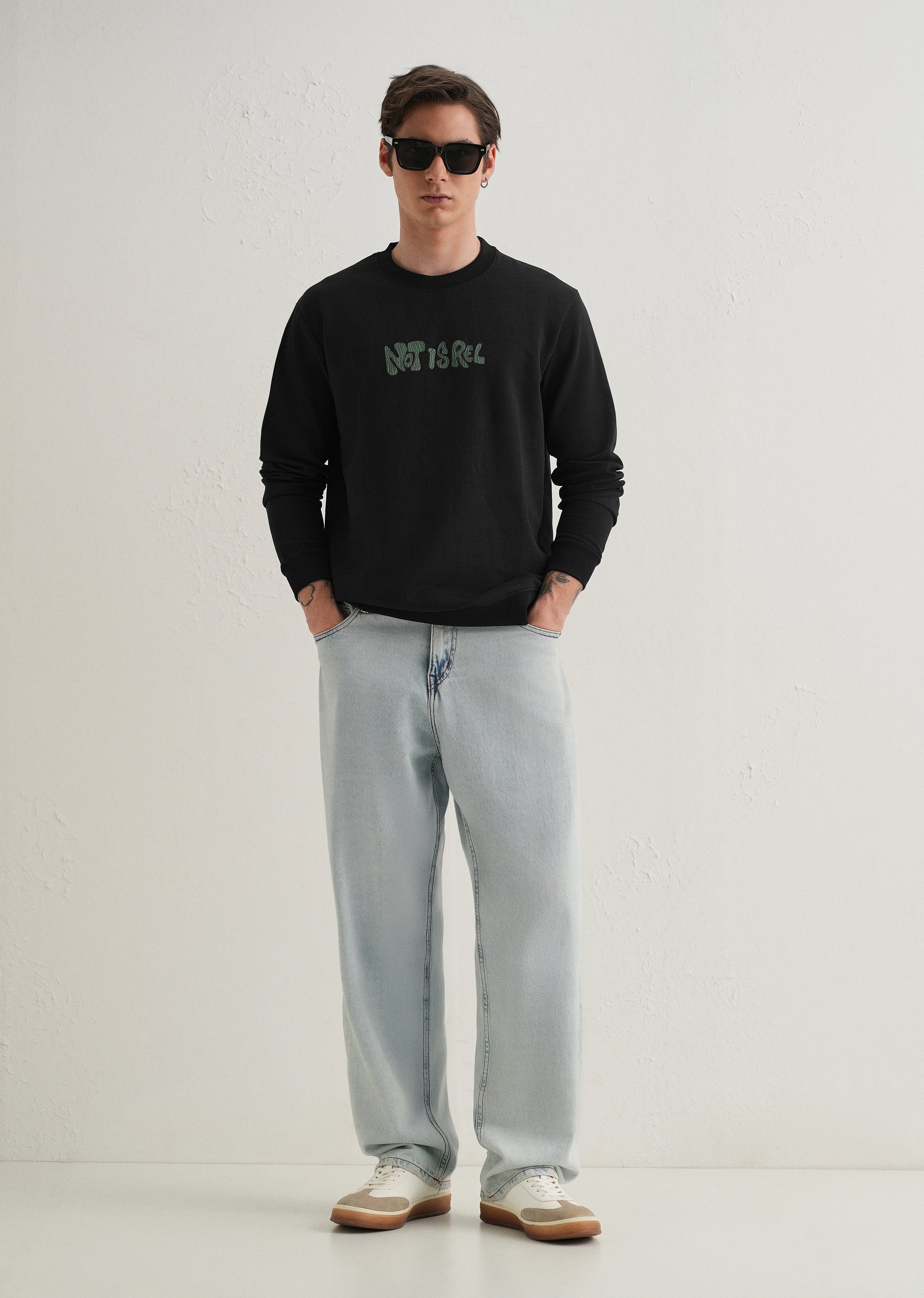 Black Back Printed Sweatshirt