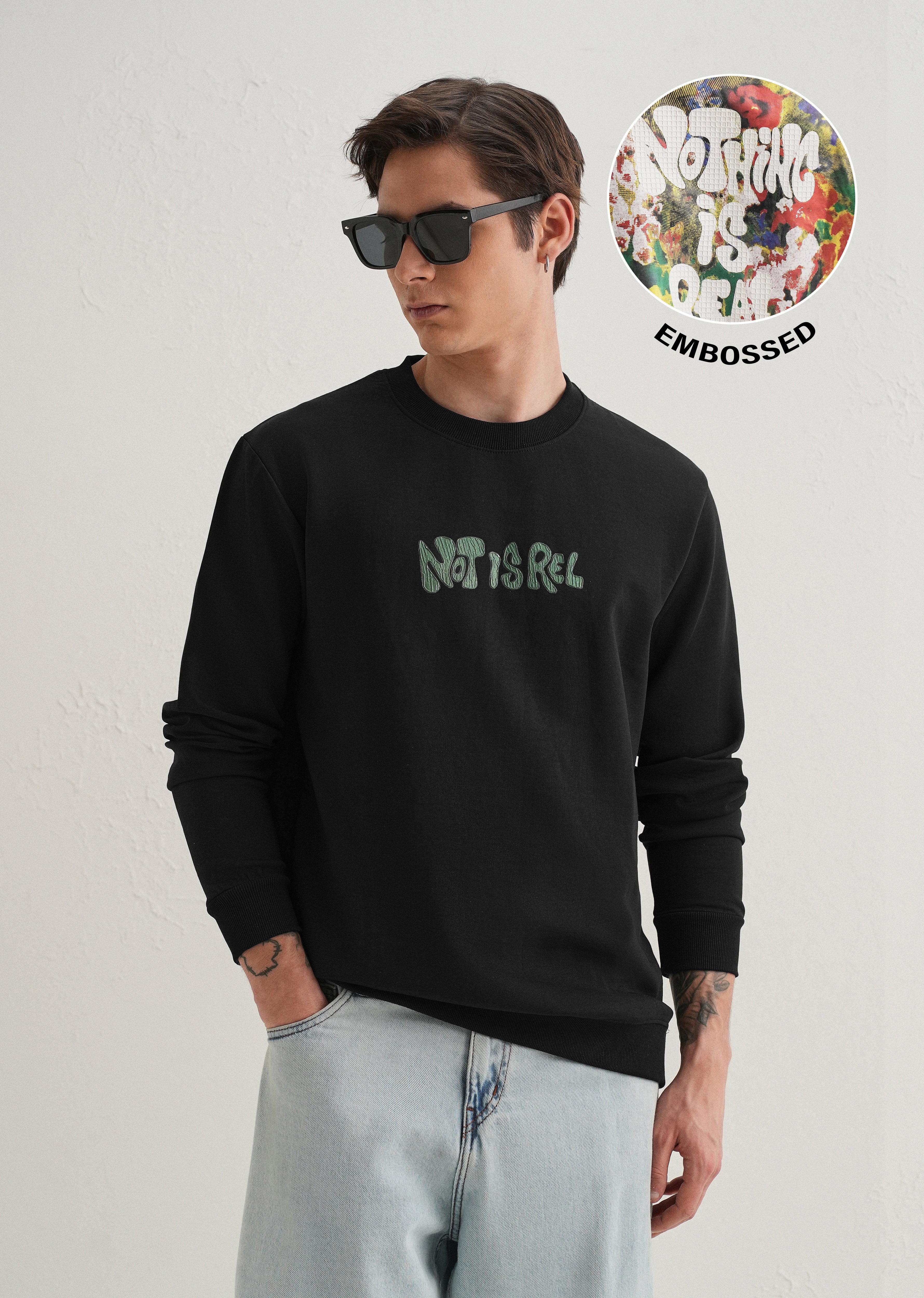 Black Back Printed Sweatshirt