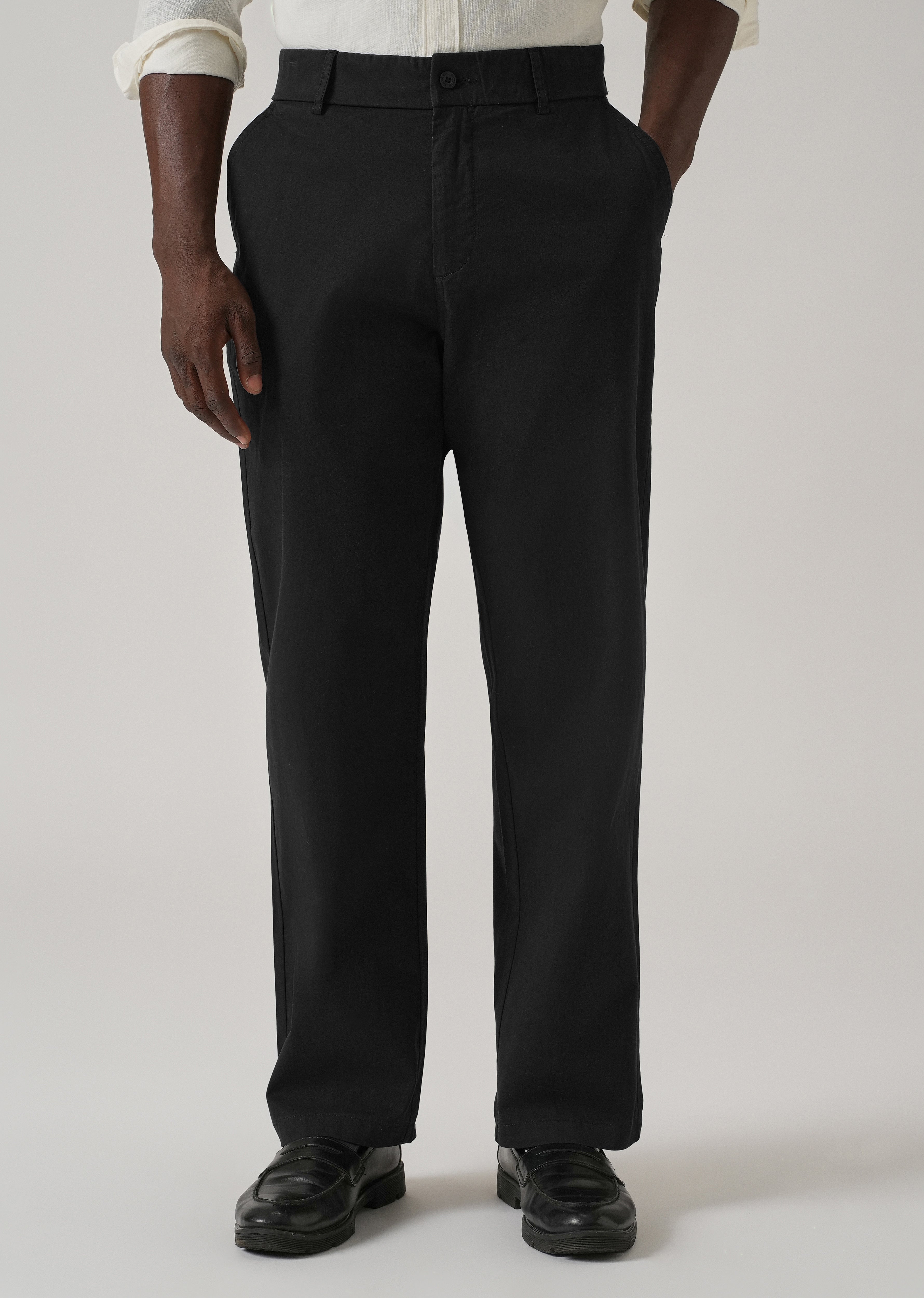 Baggy Fit Black Chinos