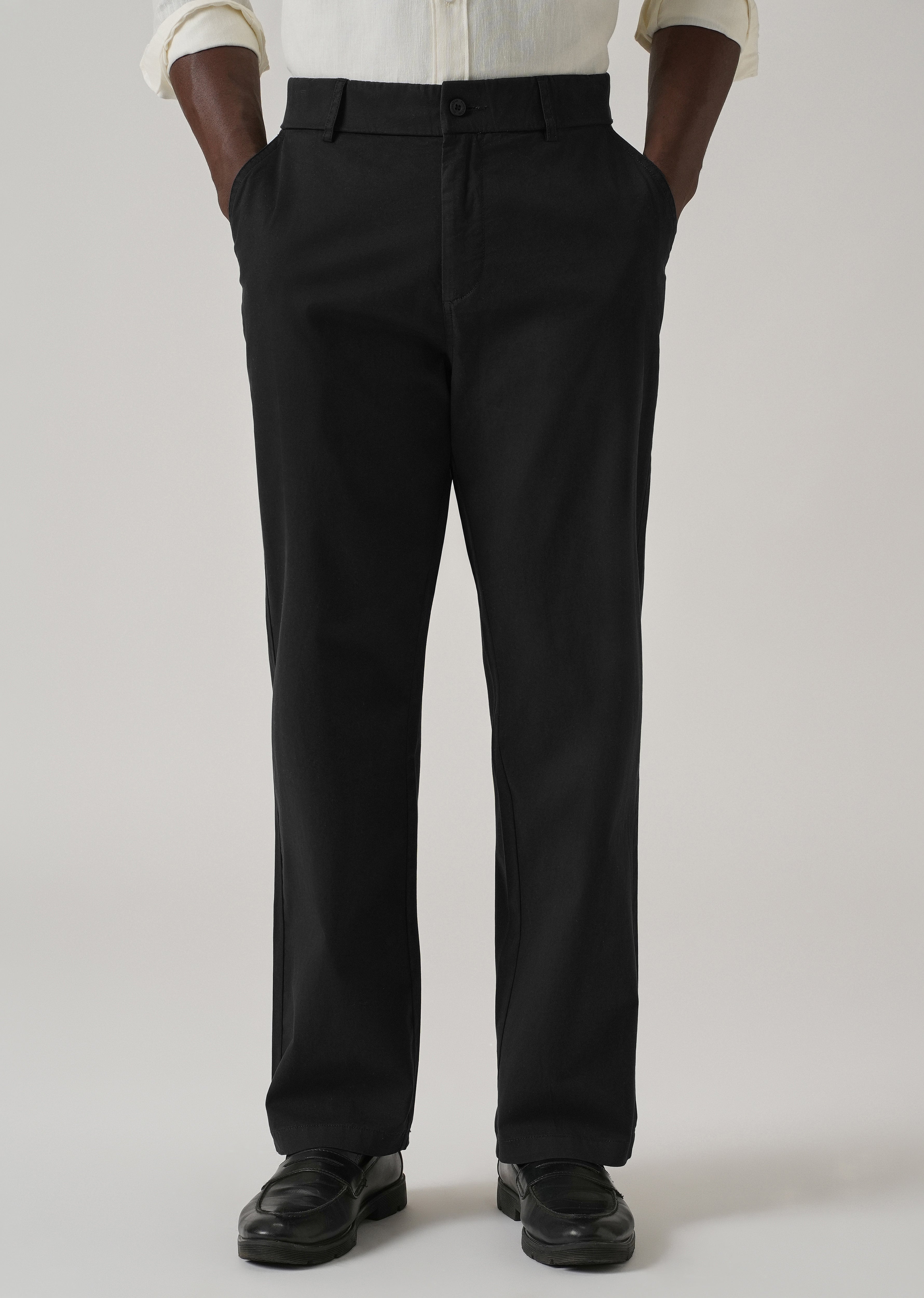Baggy Fit Black Chinos