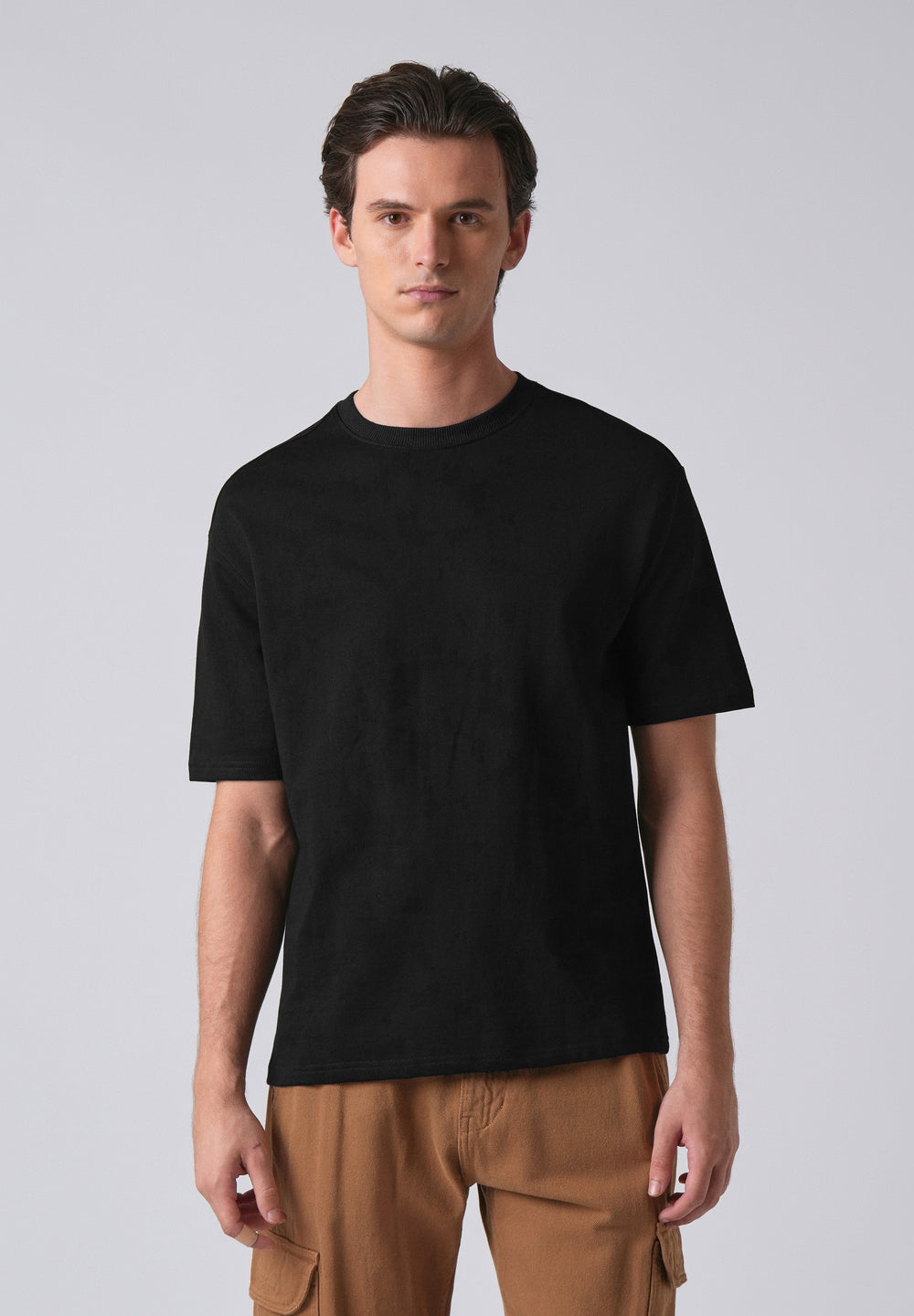 Black Basic Relaxed Fit T-shirt