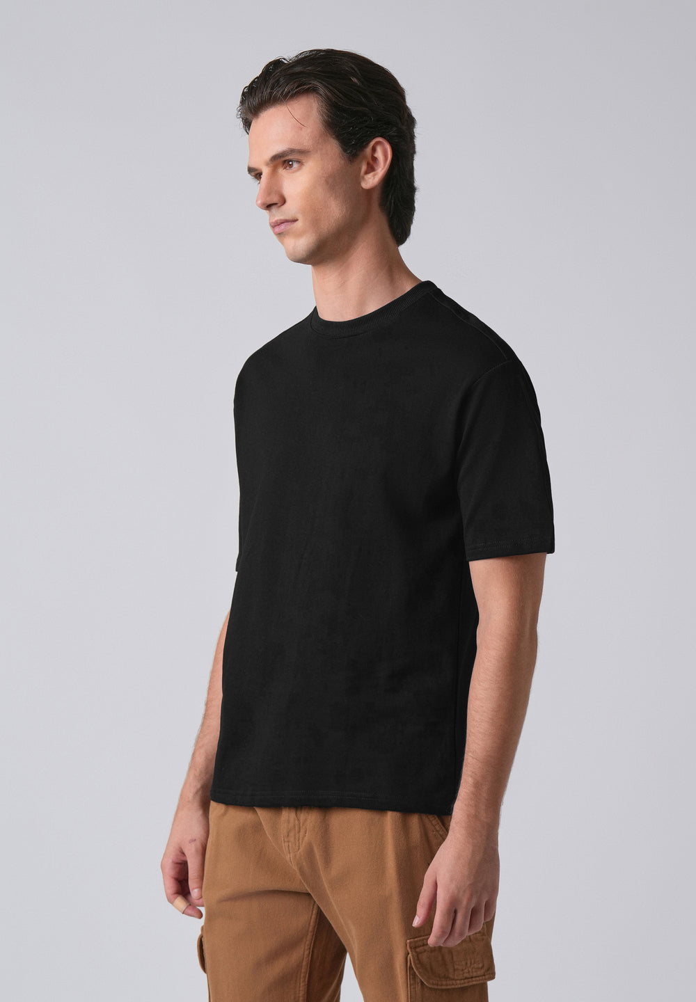 Black Basic Relaxed Fit T-shirt