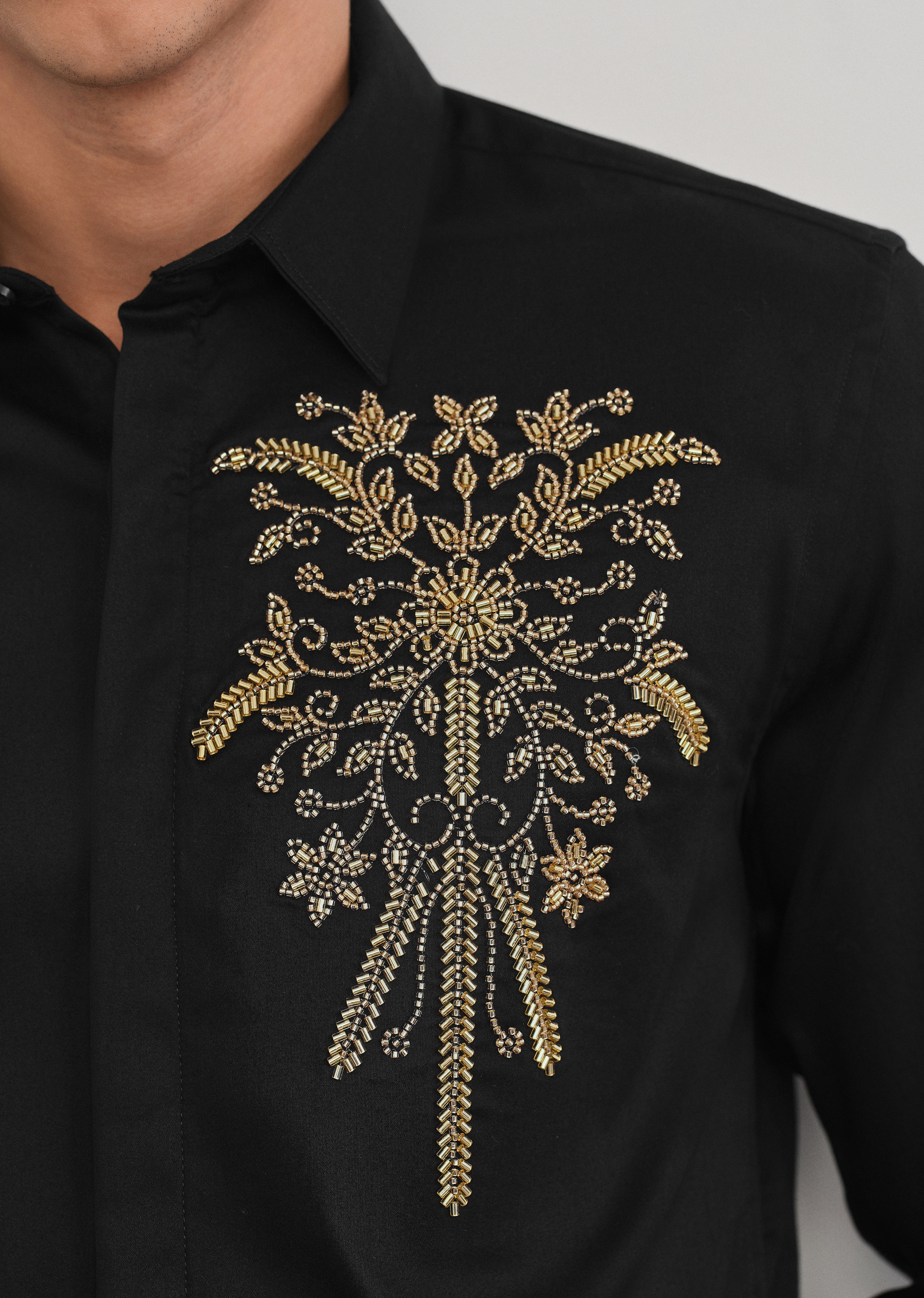 Black Beadwork Designer Shirt