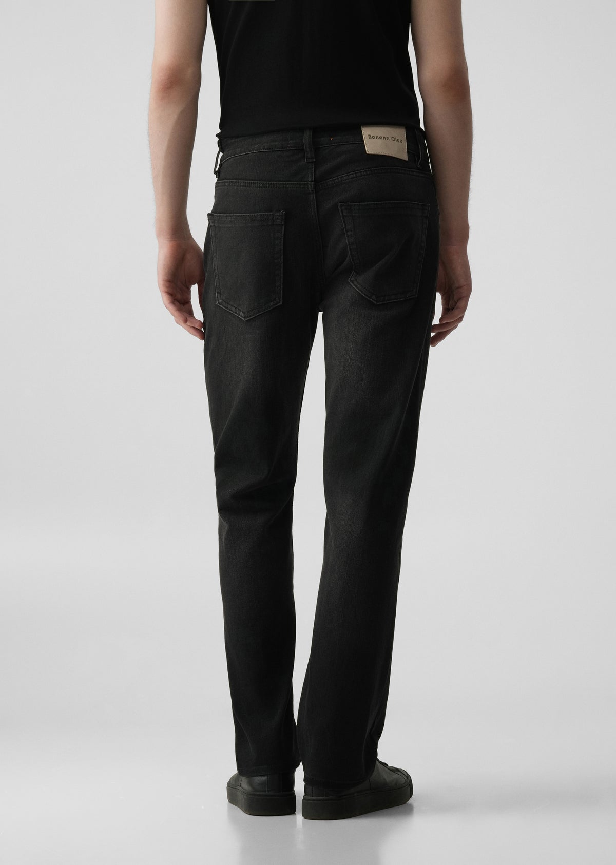 Charcoal Black Slim Straight Jeans