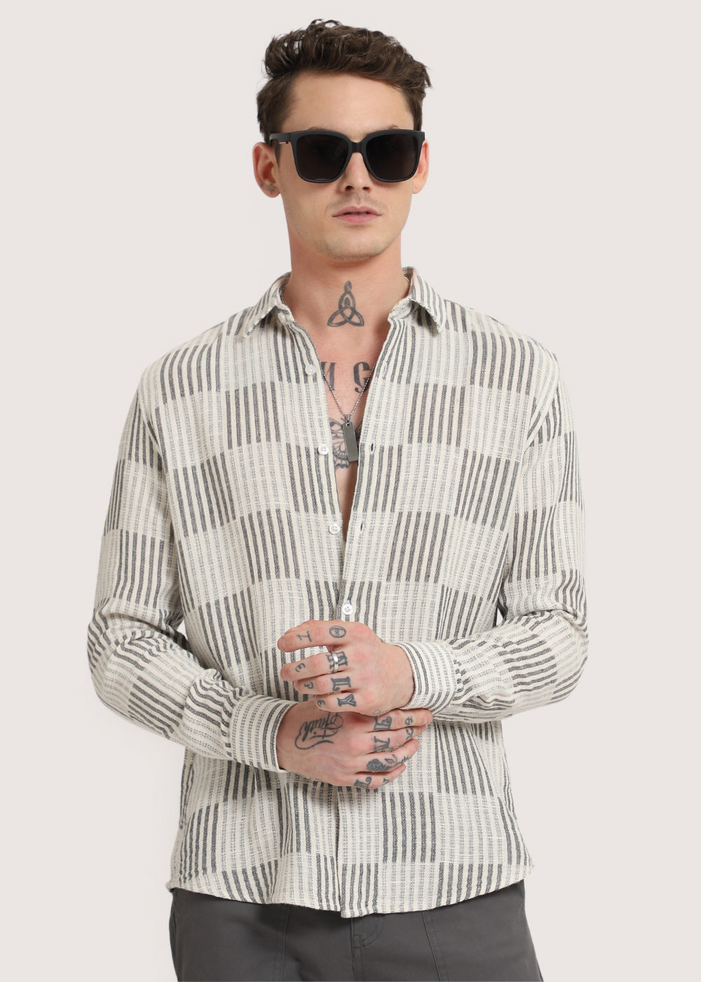 Black Checker Textured Shirt