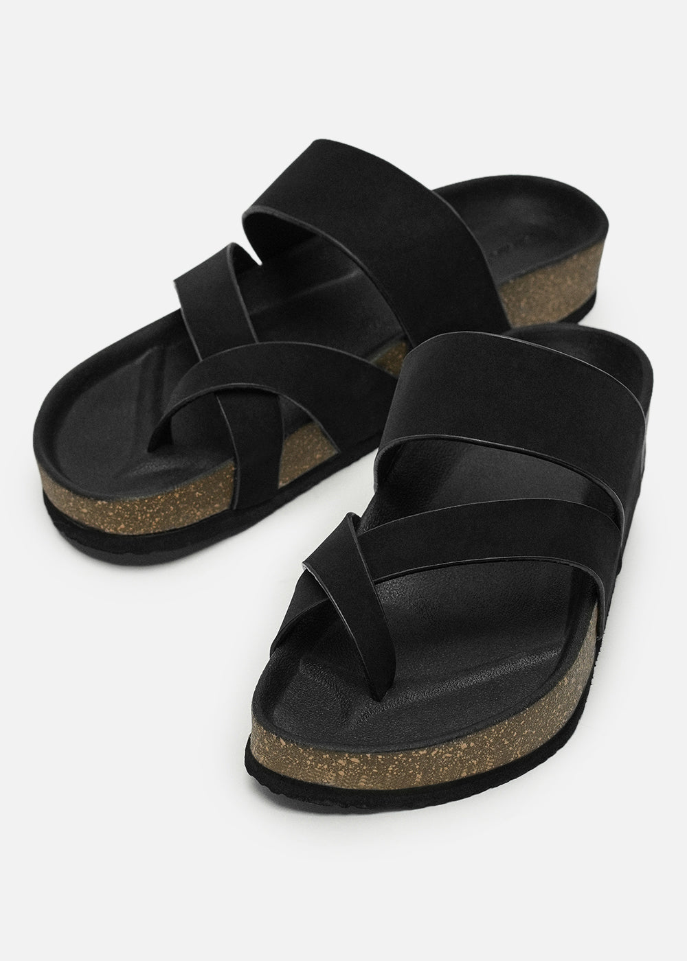 Black Classic Criss-Cross Comfort Sandals