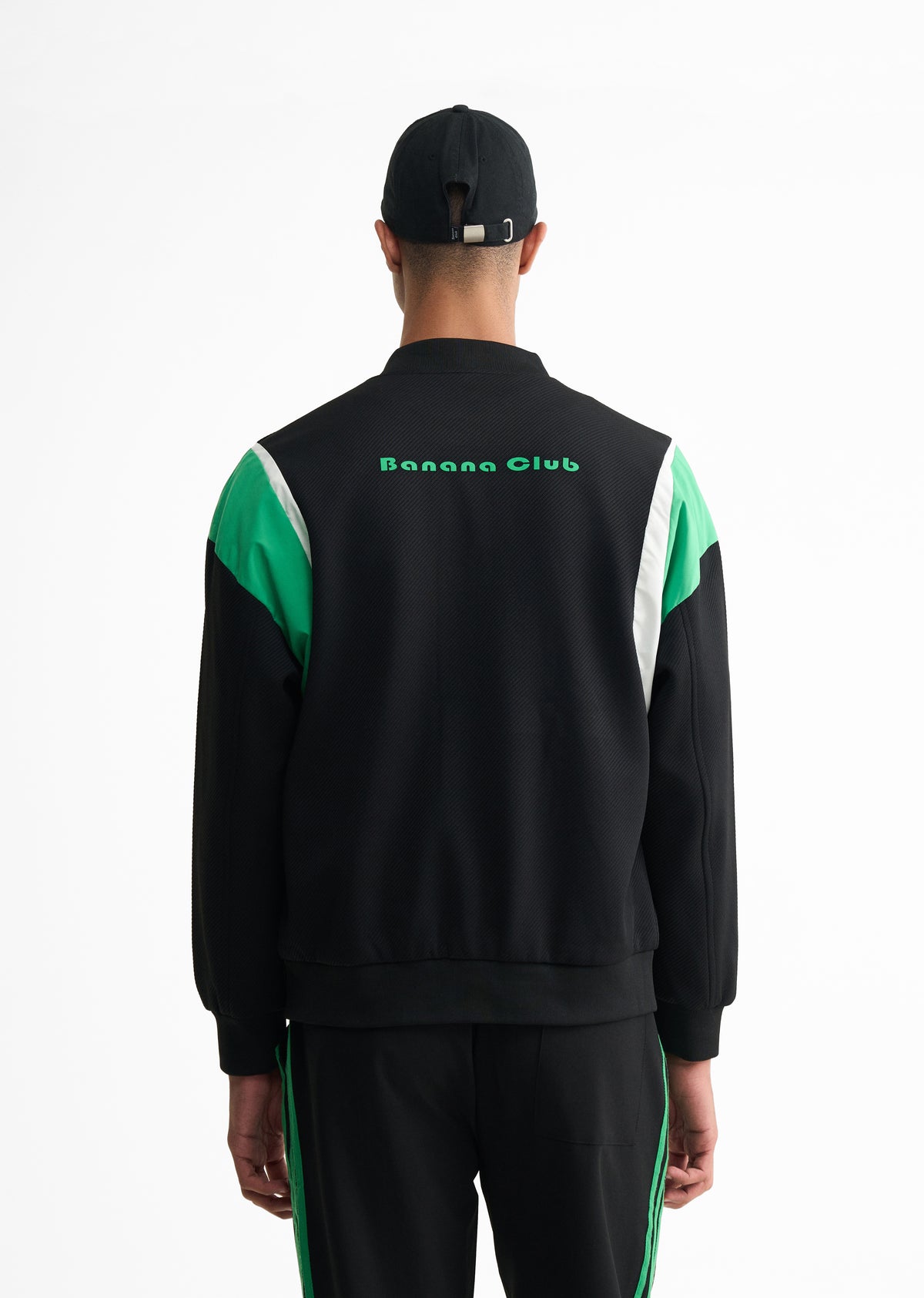 Black Colorblocked Bomber Jacket