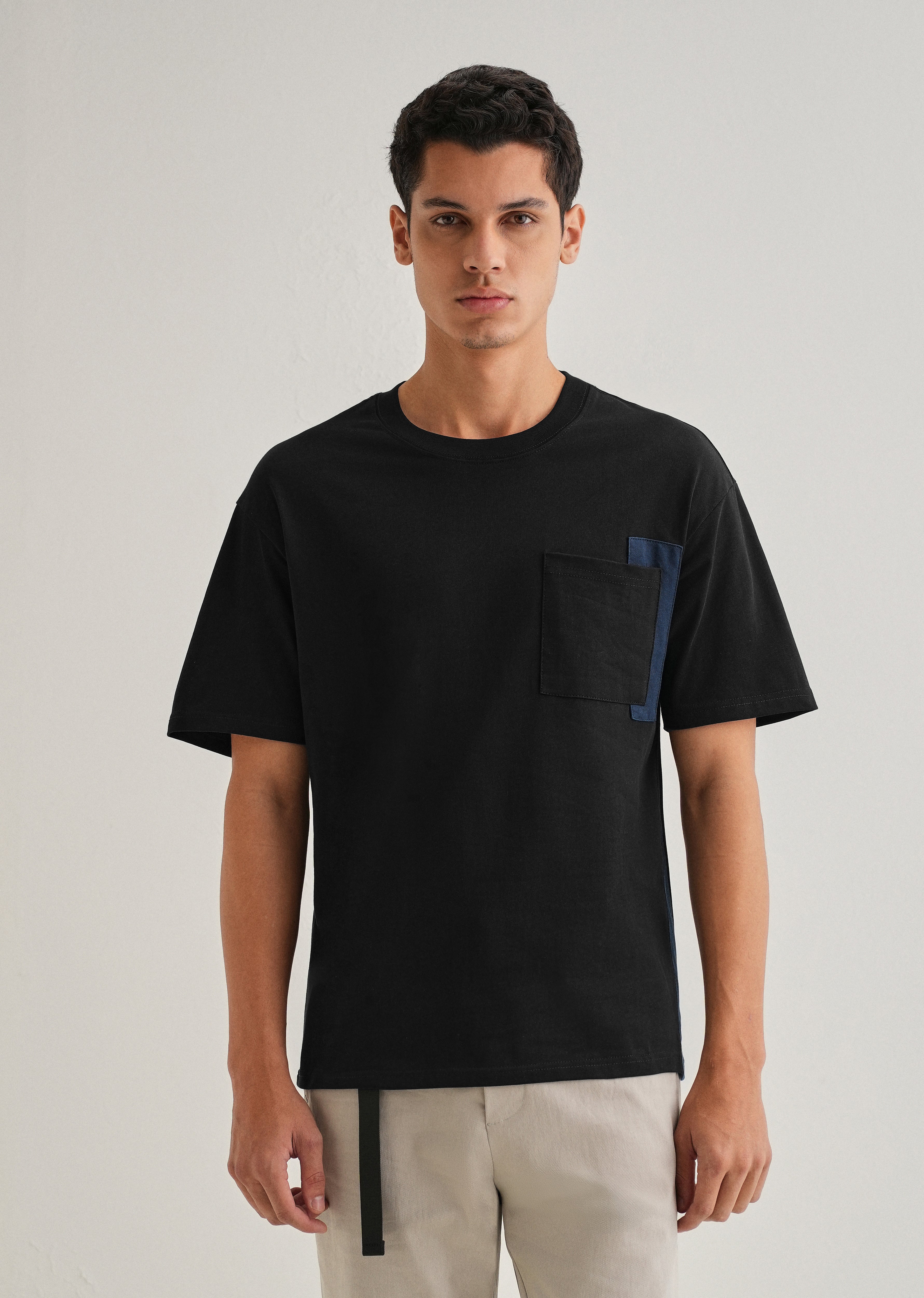 Black Colourblock Oversized T-shirt