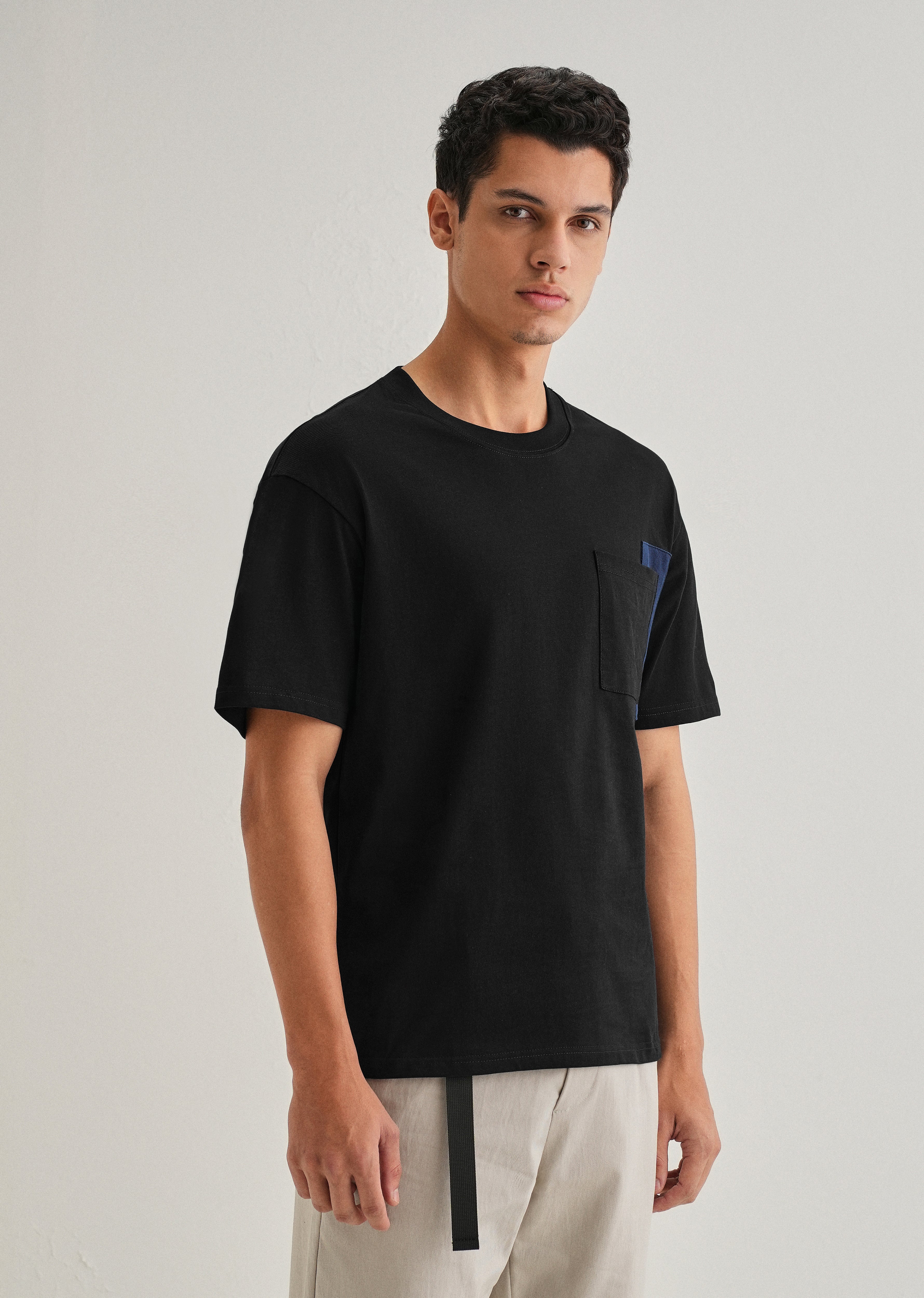 Black Colourblock Oversized T-shirt