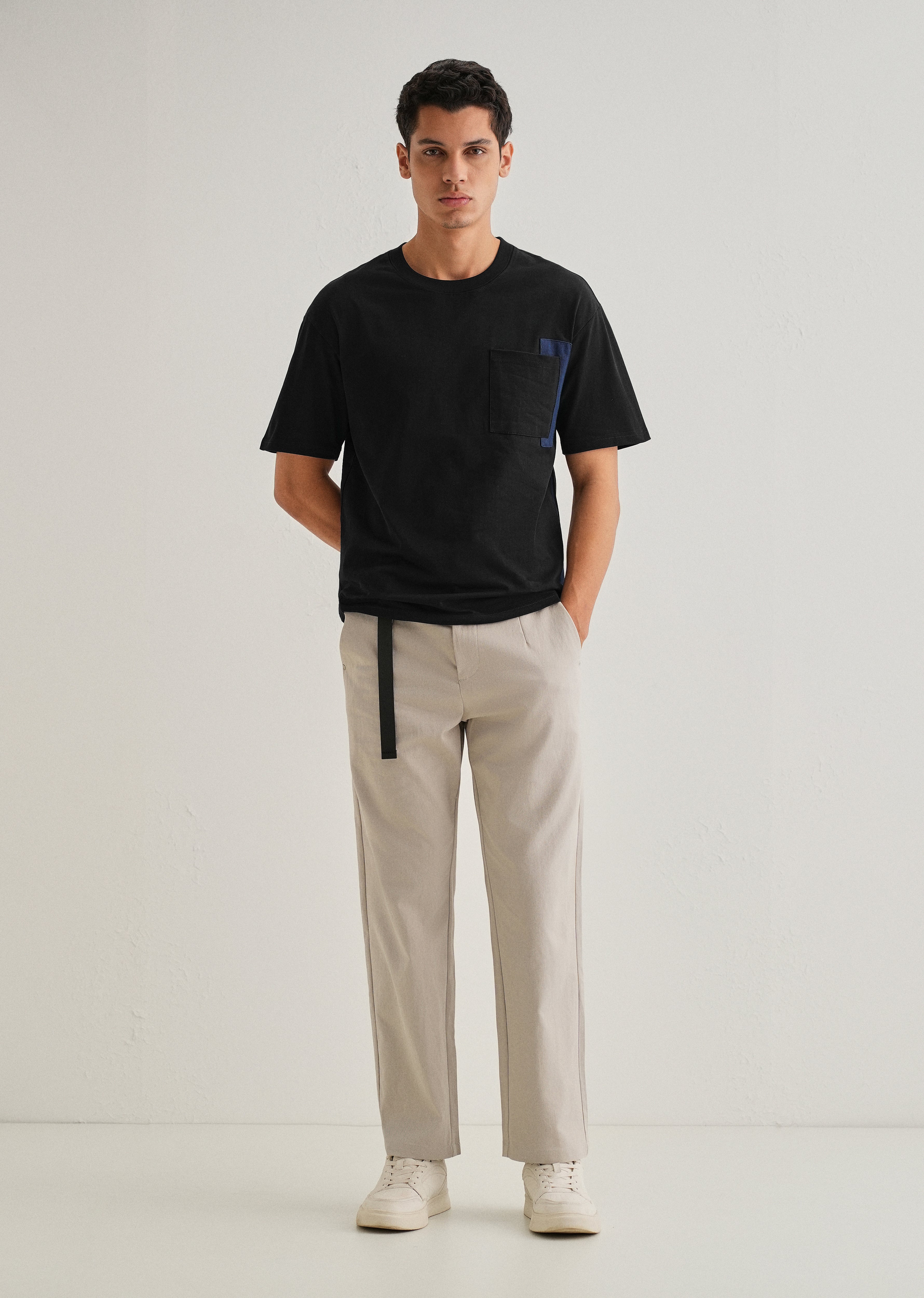 Black Colourblock Oversized T-shirt