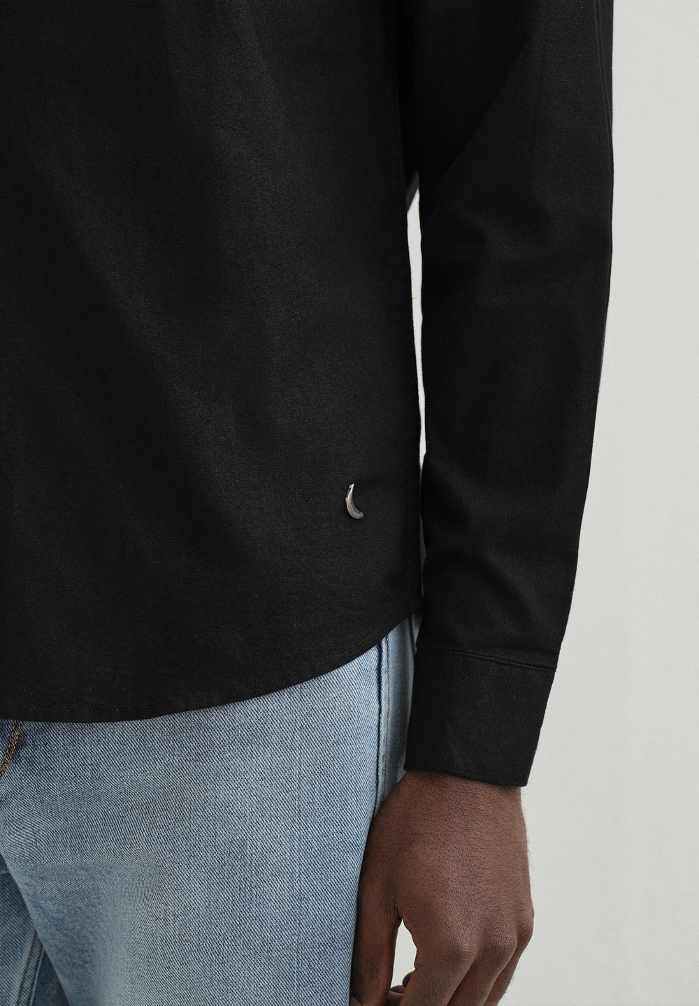 Black Contrast Placket Shirt