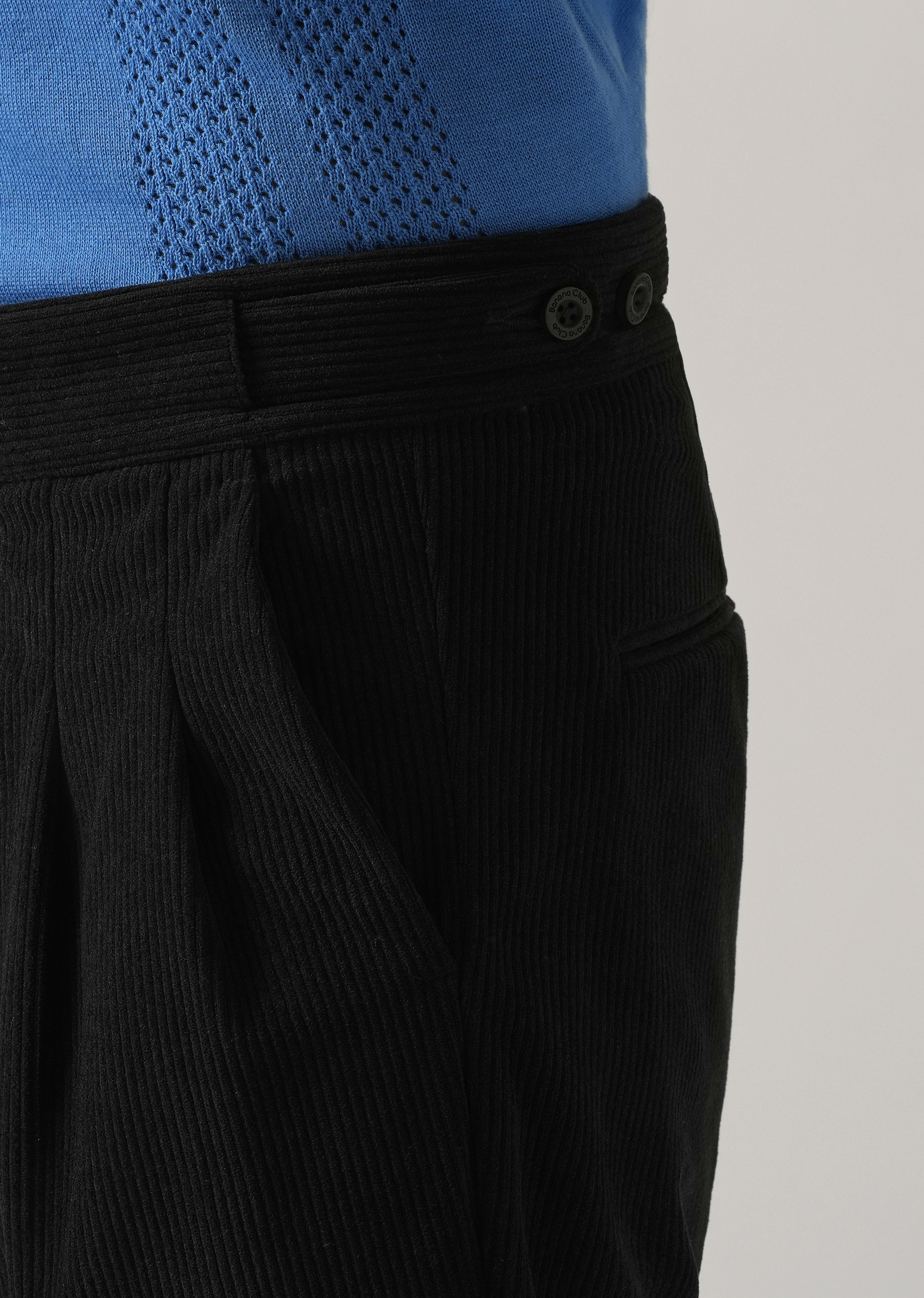 Black Corduroy Gurkha Pants