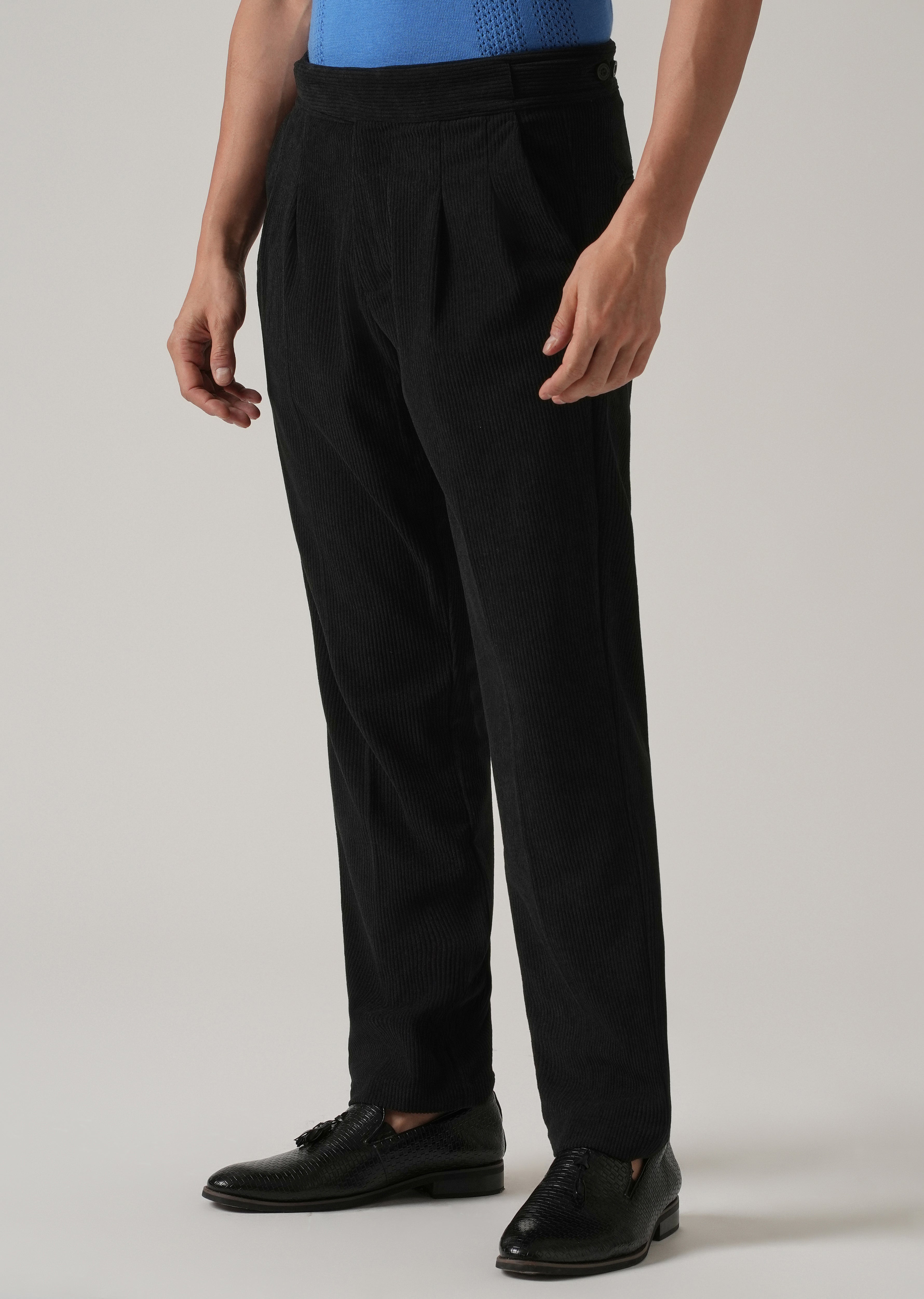 Black Corduroy Gurkha Pants