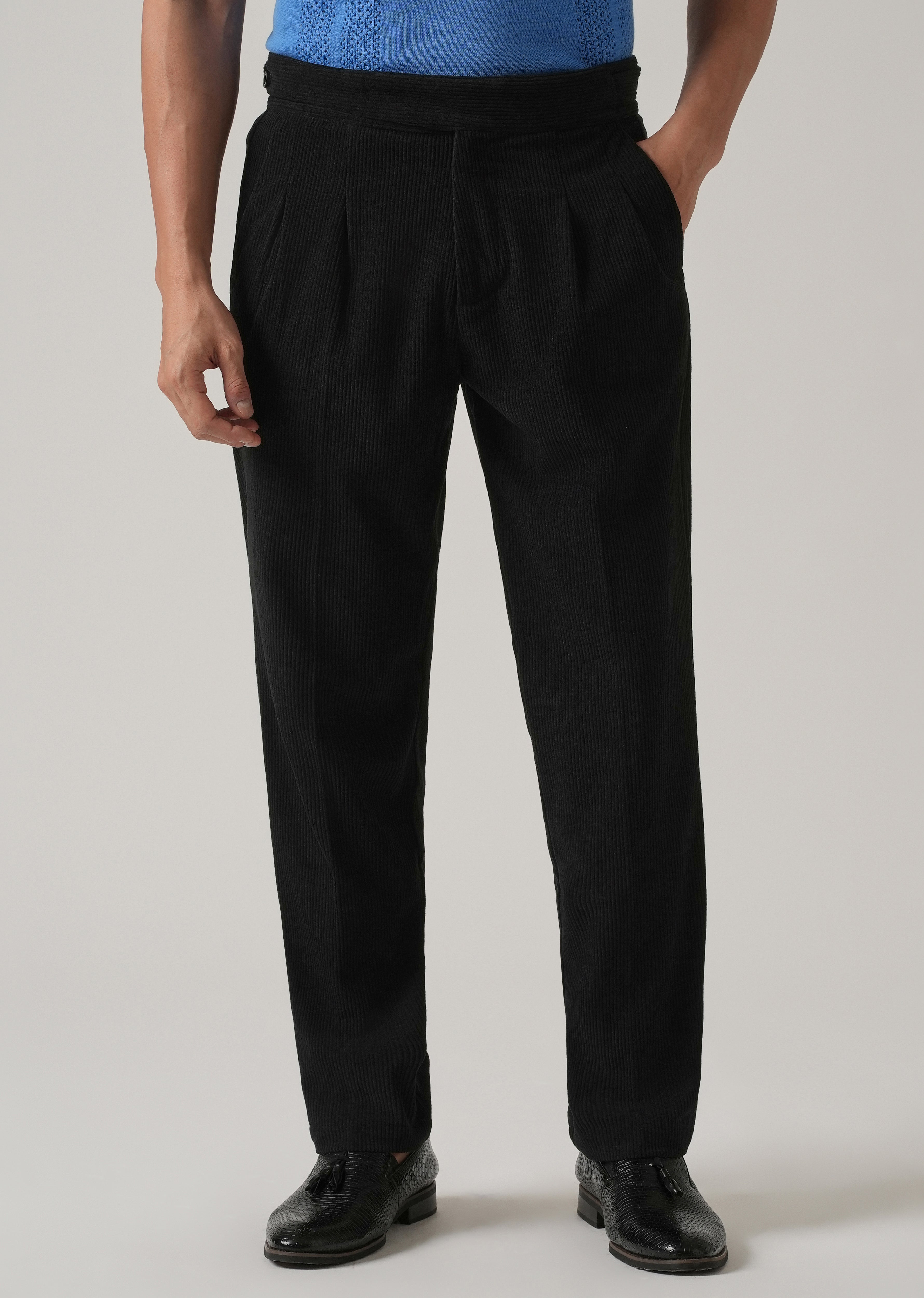 Black Corduroy Gurkha Pants