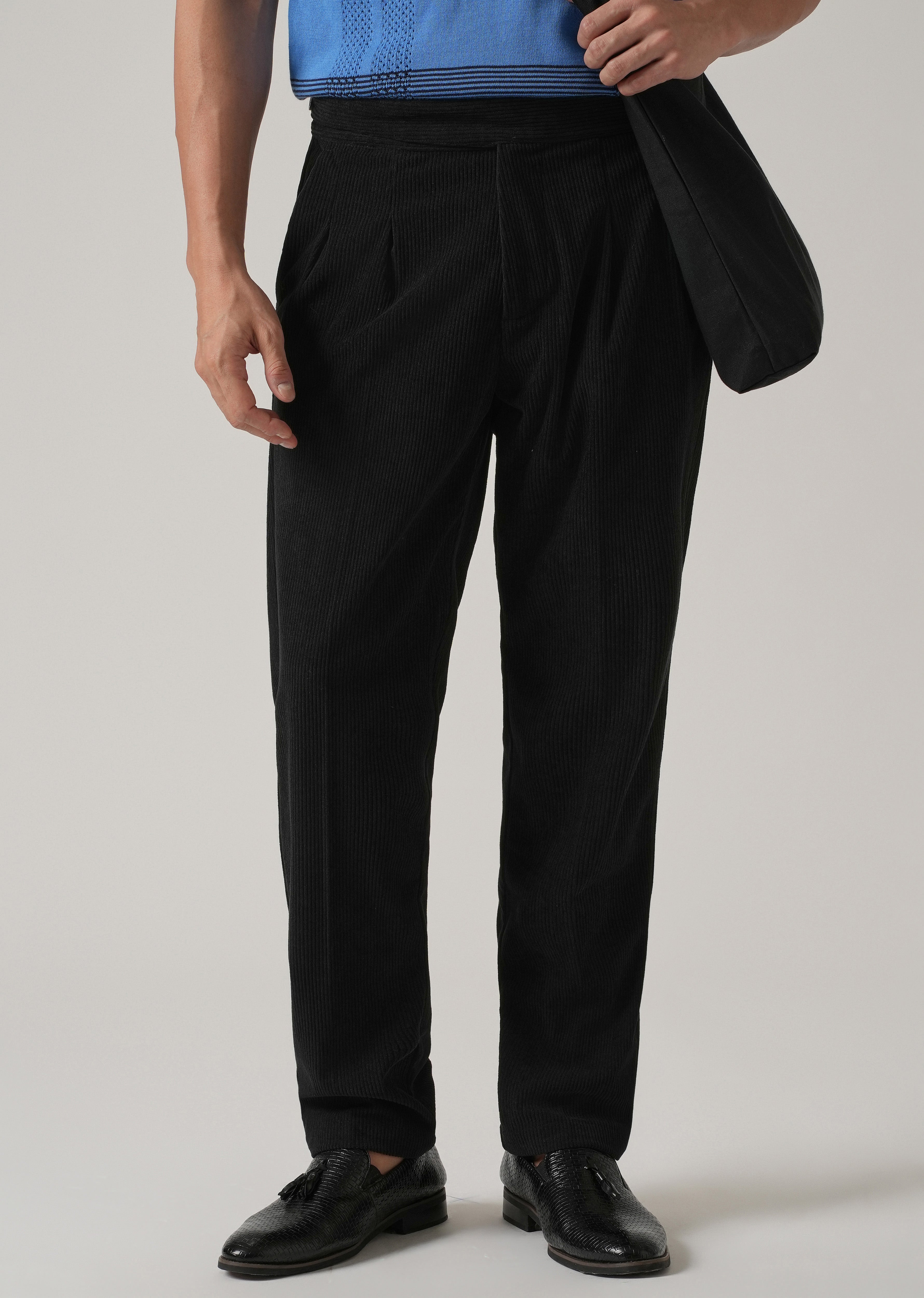 Black Corduroy Gurkha Pants