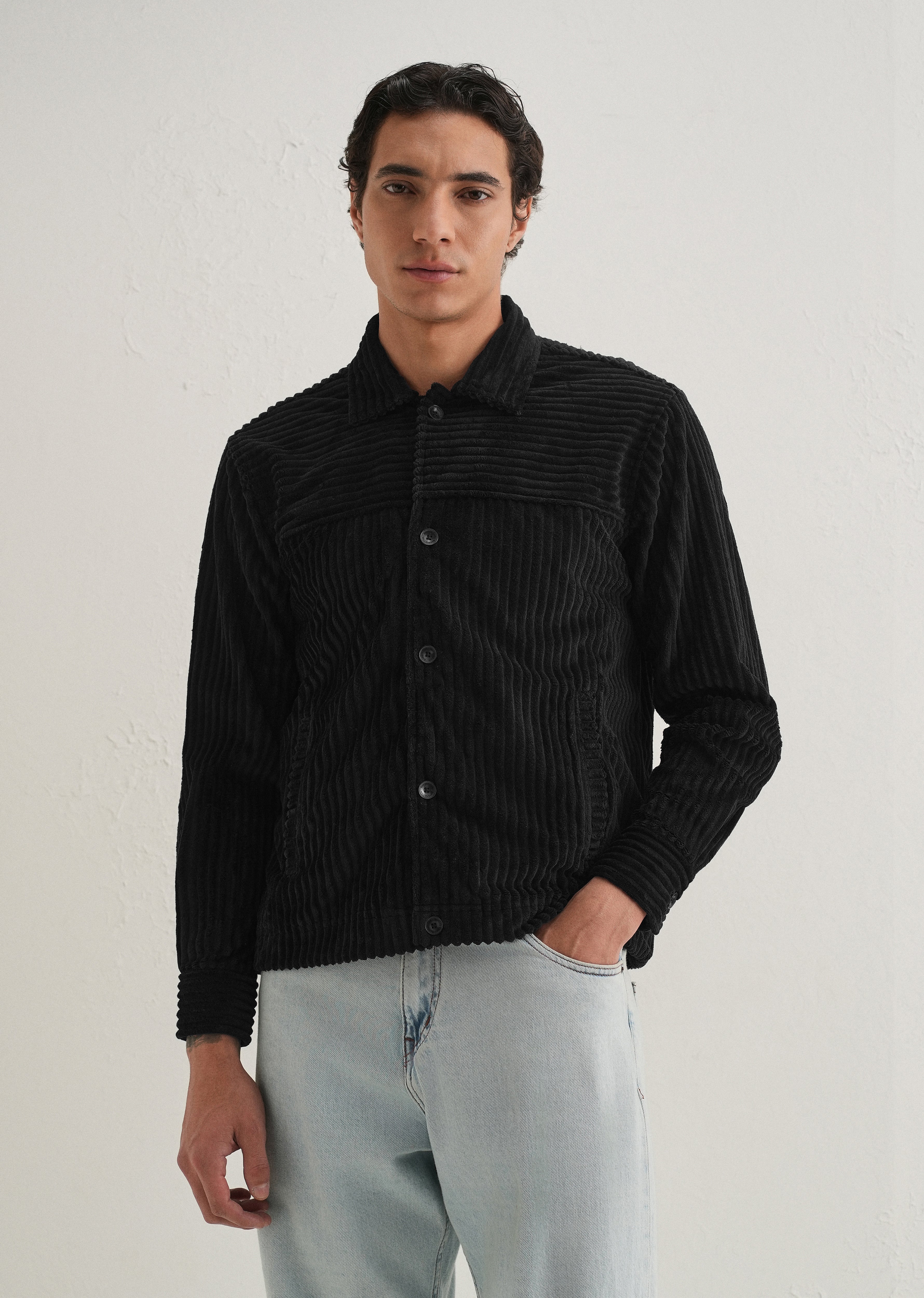 Black Corduroy Shacket