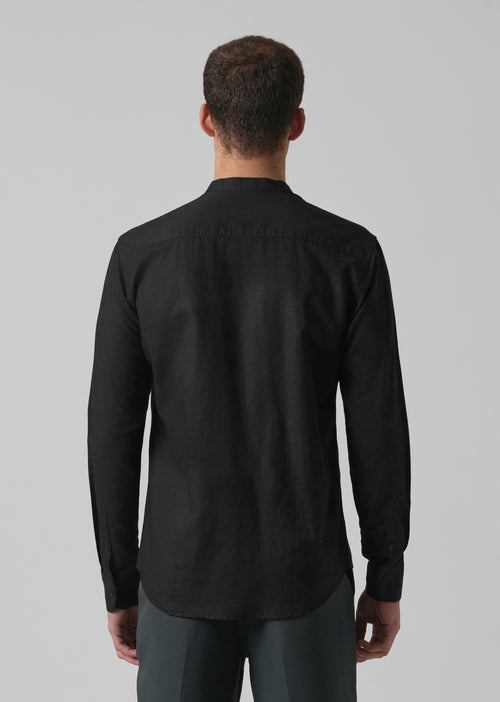 Black Cotton Linen Shirt