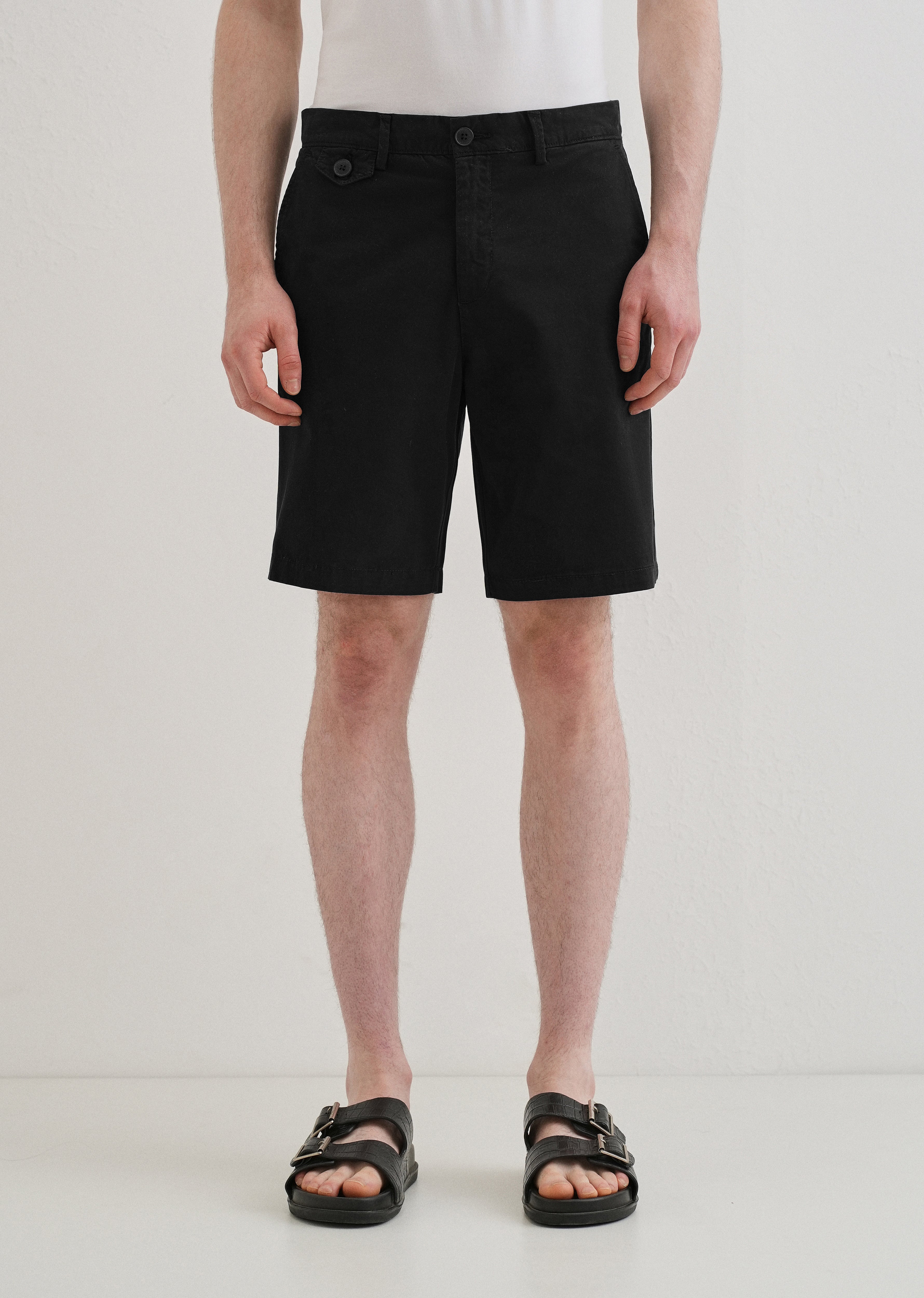 Black Cotton Shorts