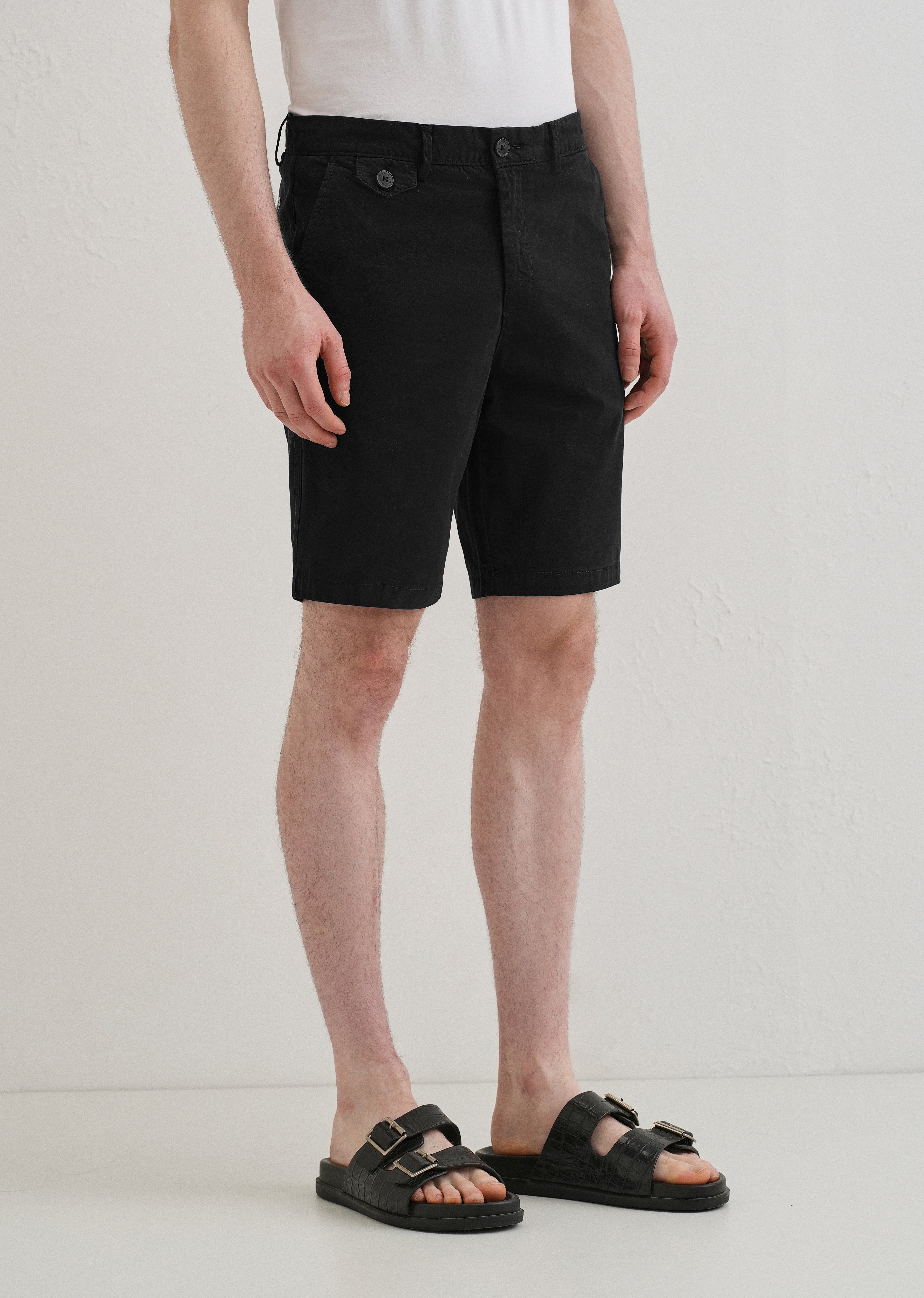 Black Cotton Shorts