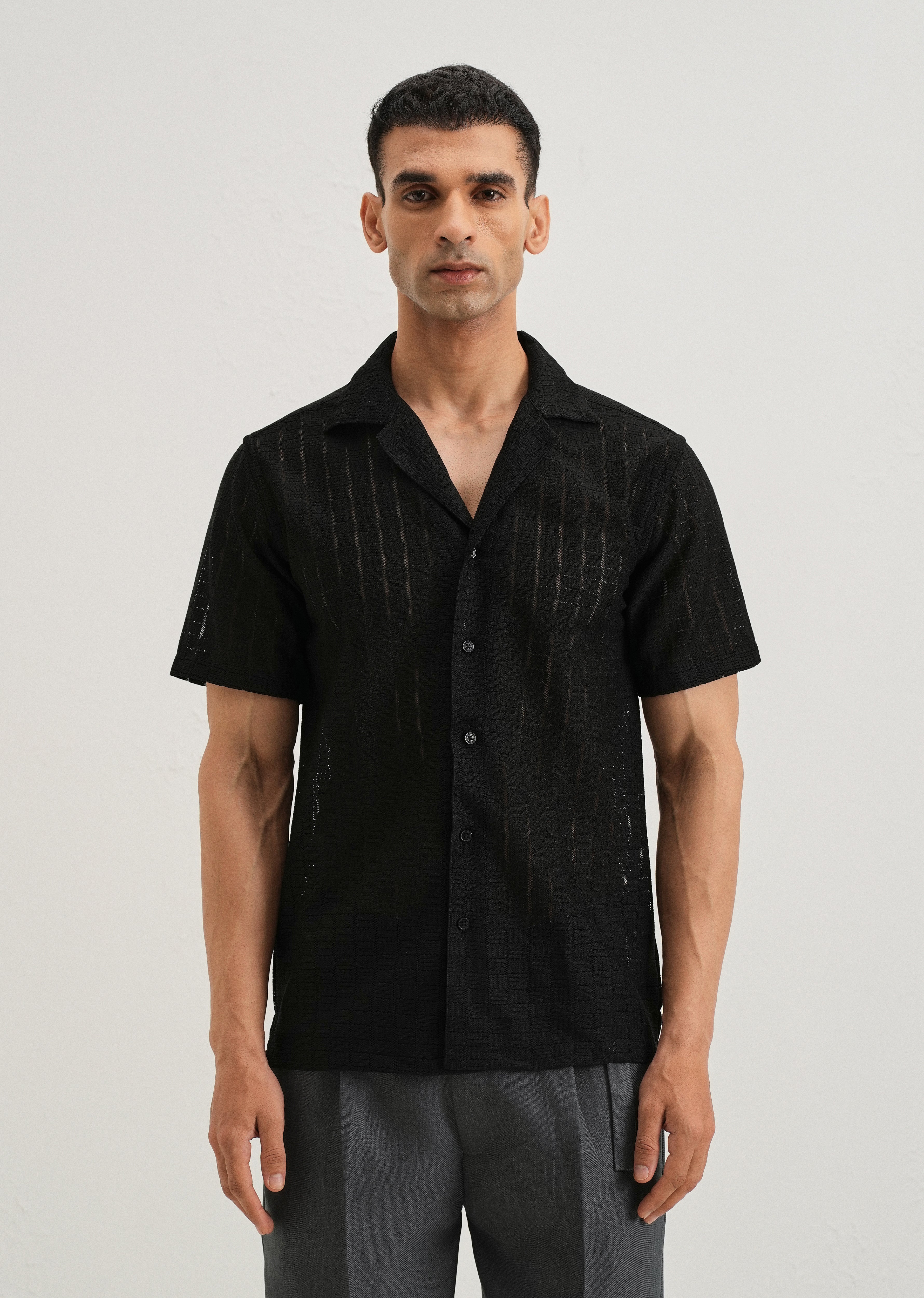 Black Crochet Shirt