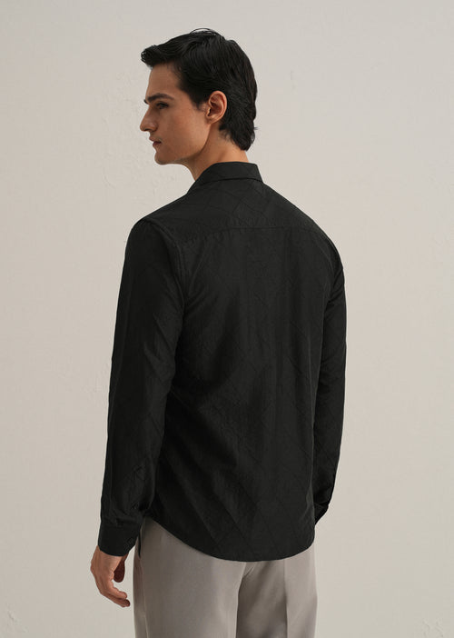 Black Diamond Self Pattern Shirt