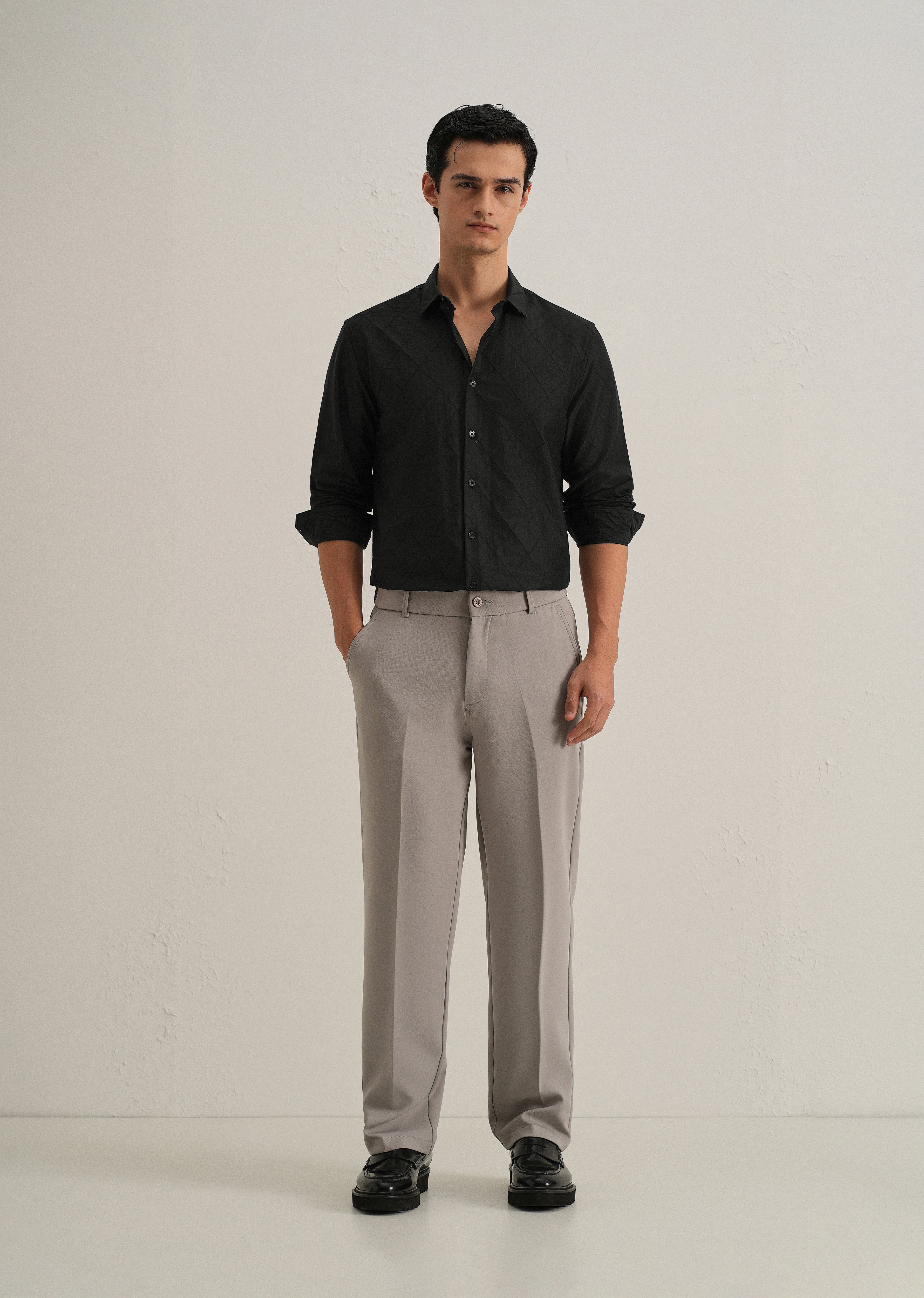 Black Diamond Self Pattern Shirt