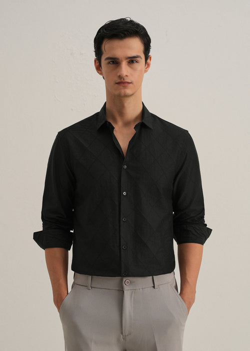 Black Diamond Self Pattern Shirt