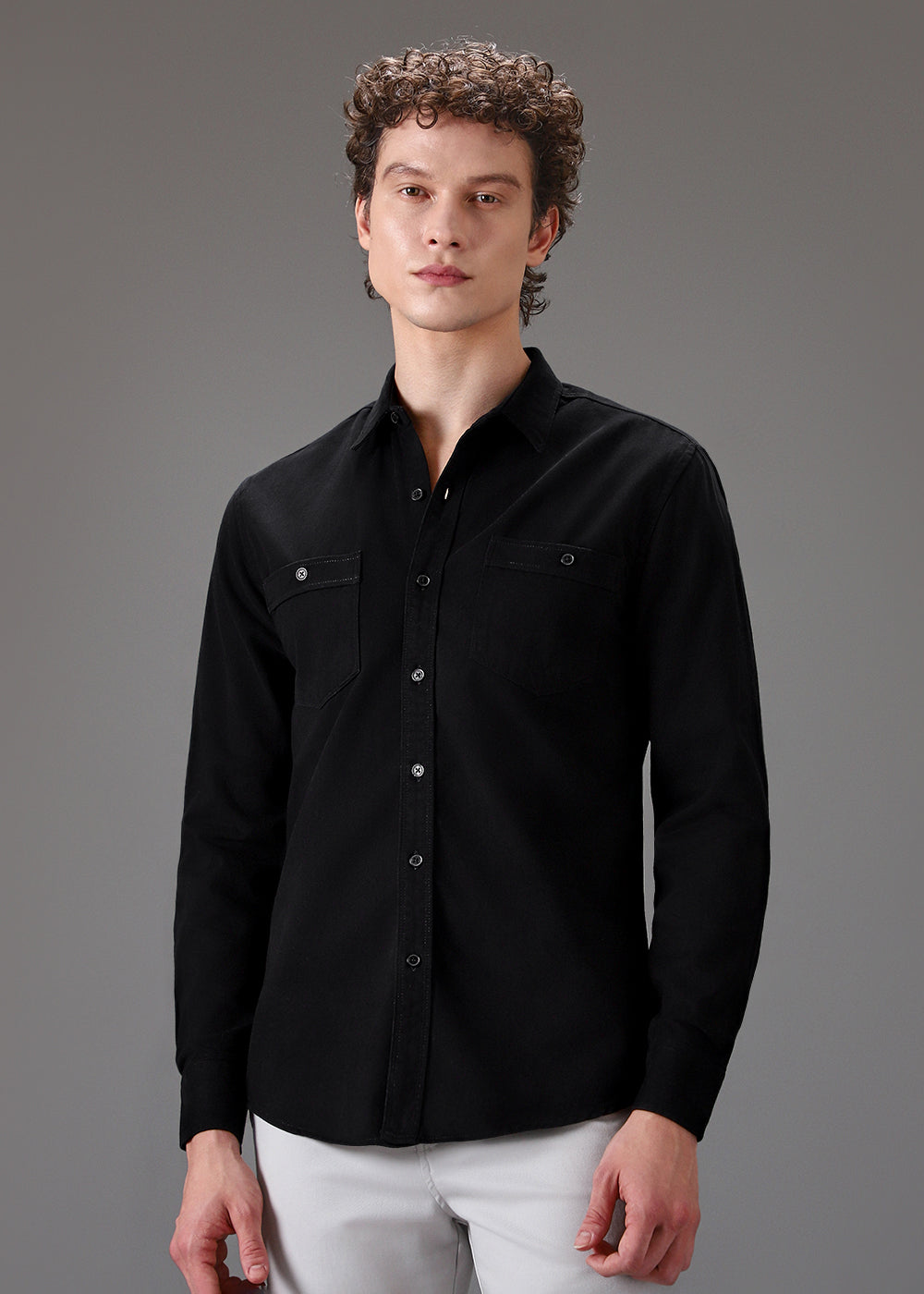 Black Double Pocket Shirt