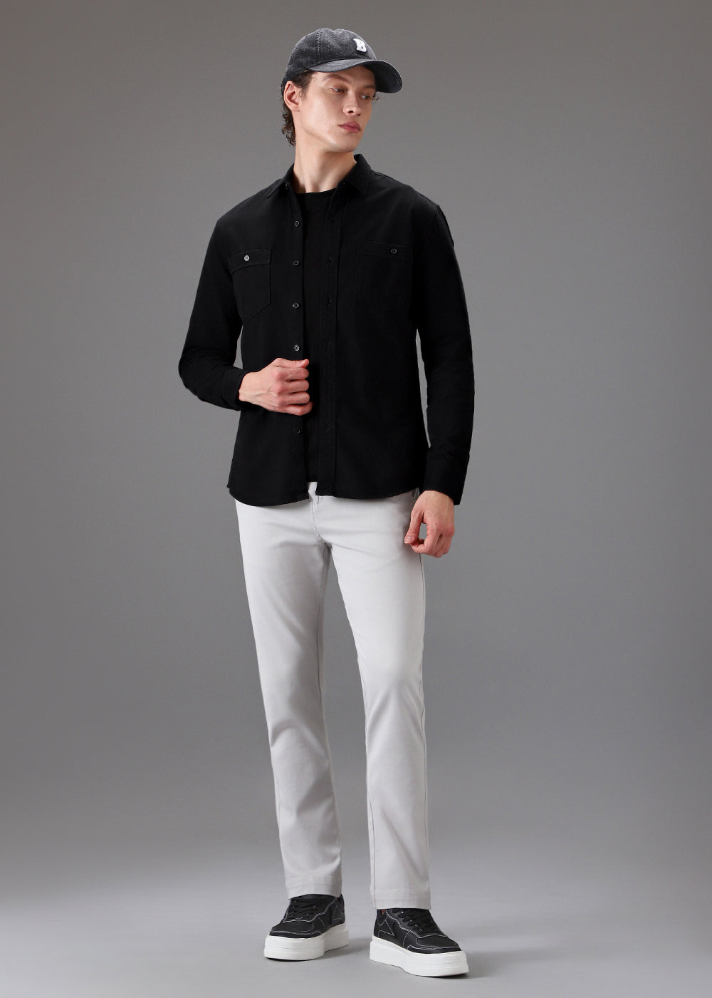 Black Double Pocket Shirt
