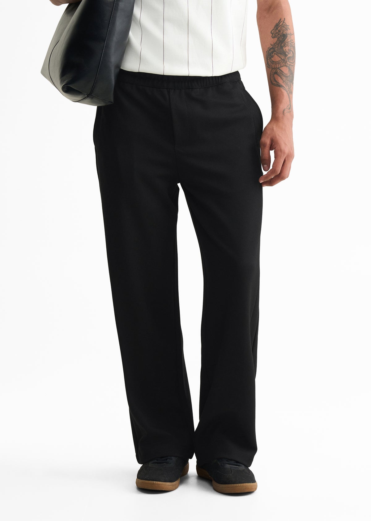 Black Elasticated Drawstring Joggers