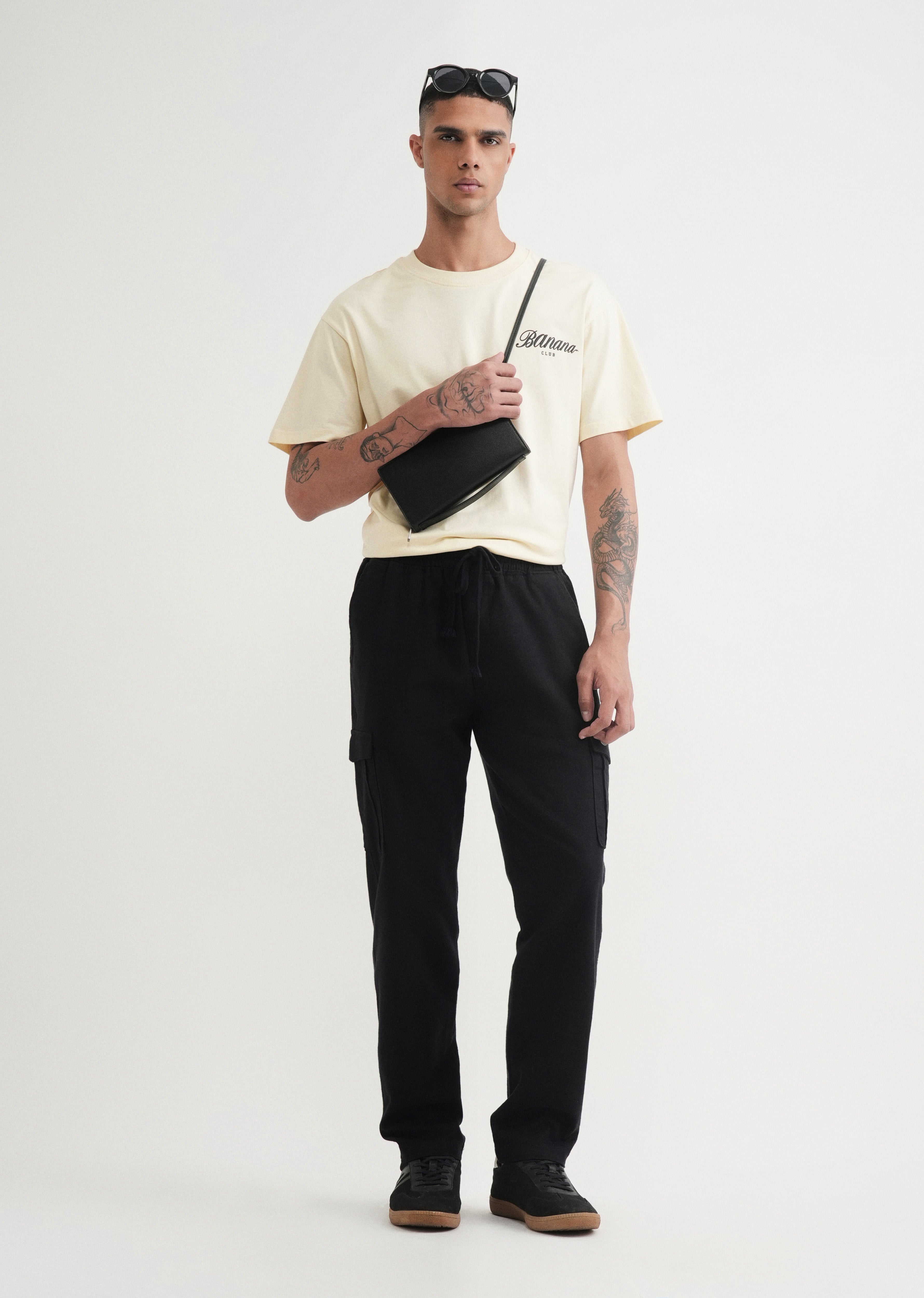 Black Elasticated Relaxed Fit Cargo Pant