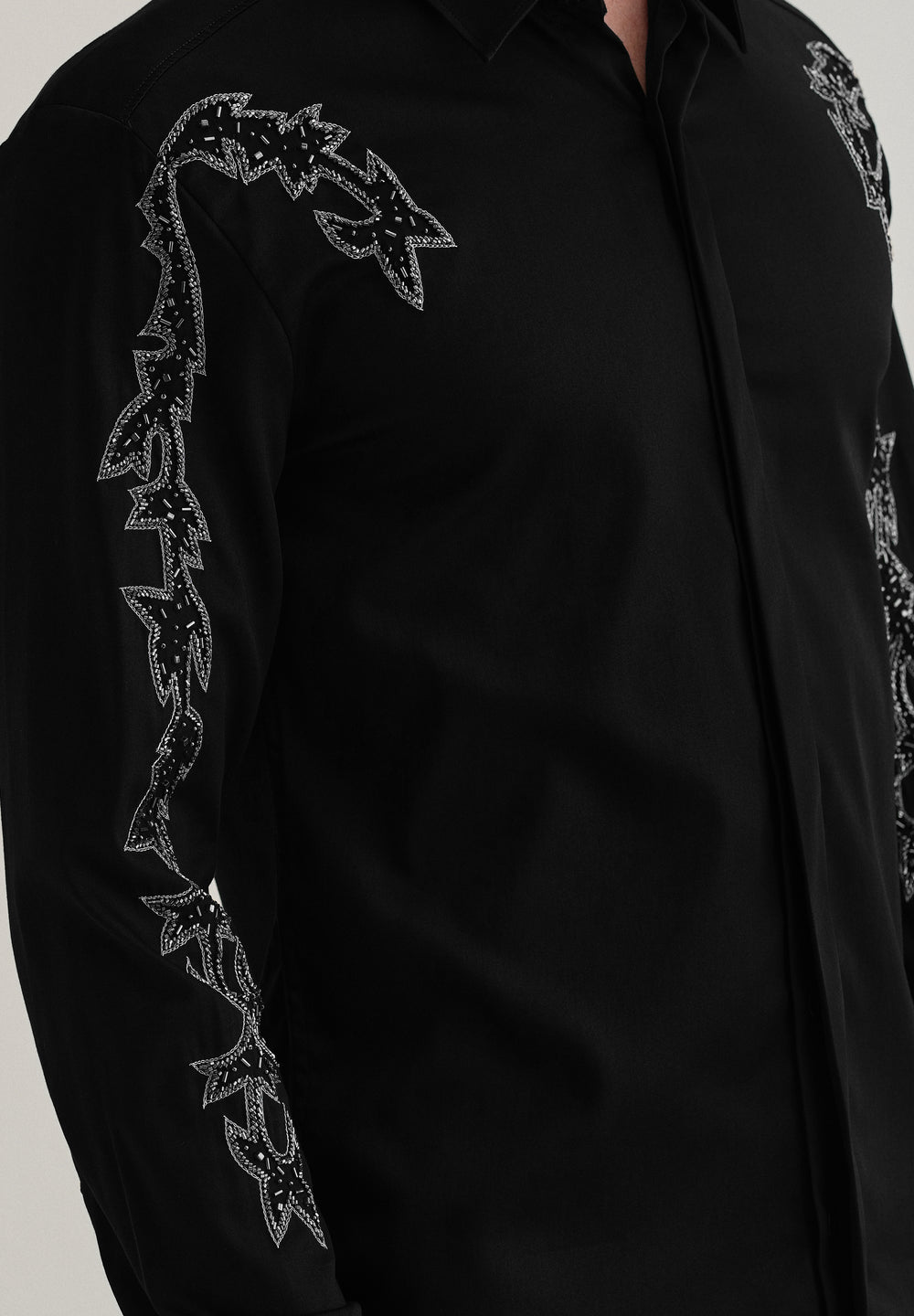 Black Embellished Designer Shirt