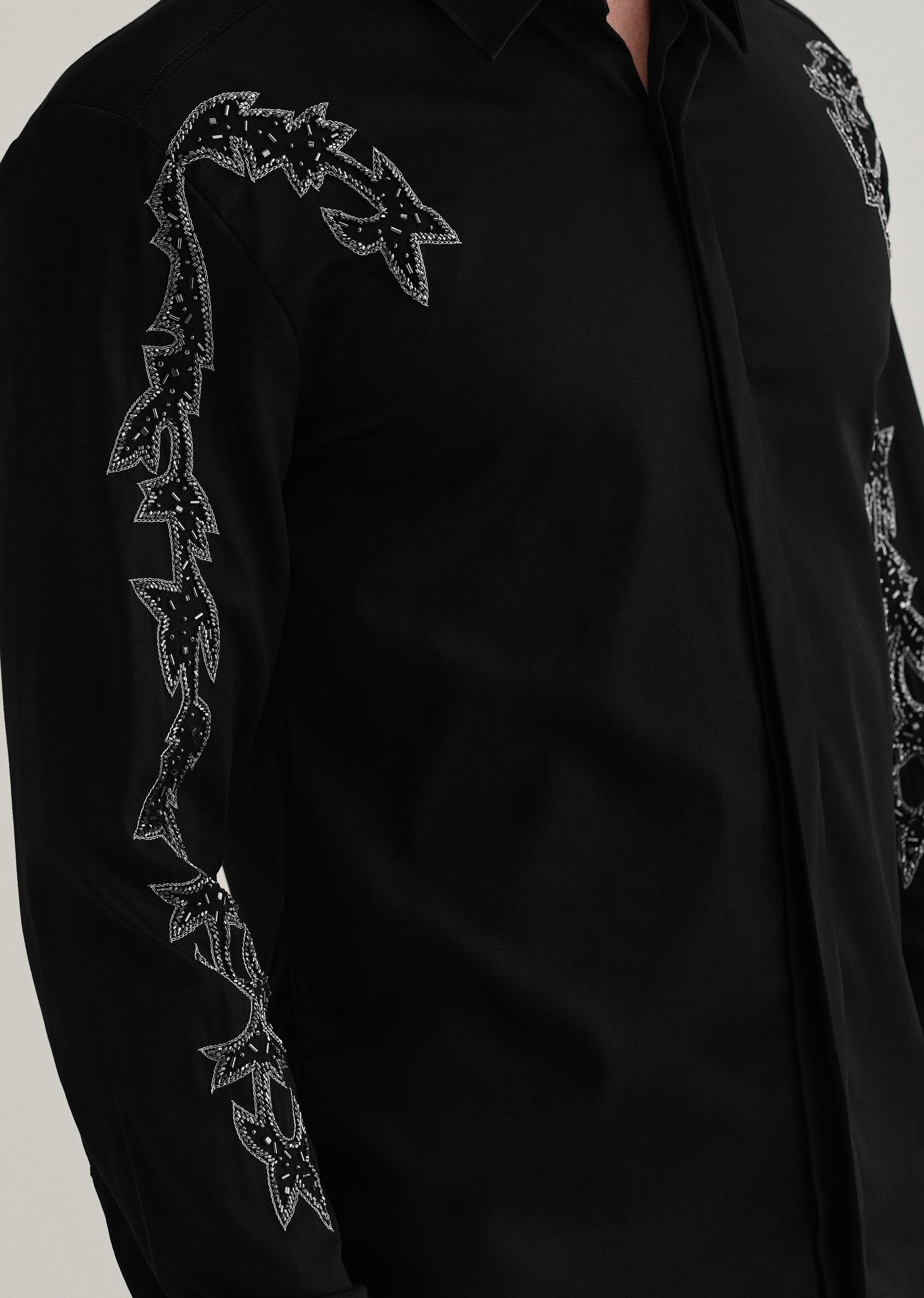 Black Embellished Designer Shirt
