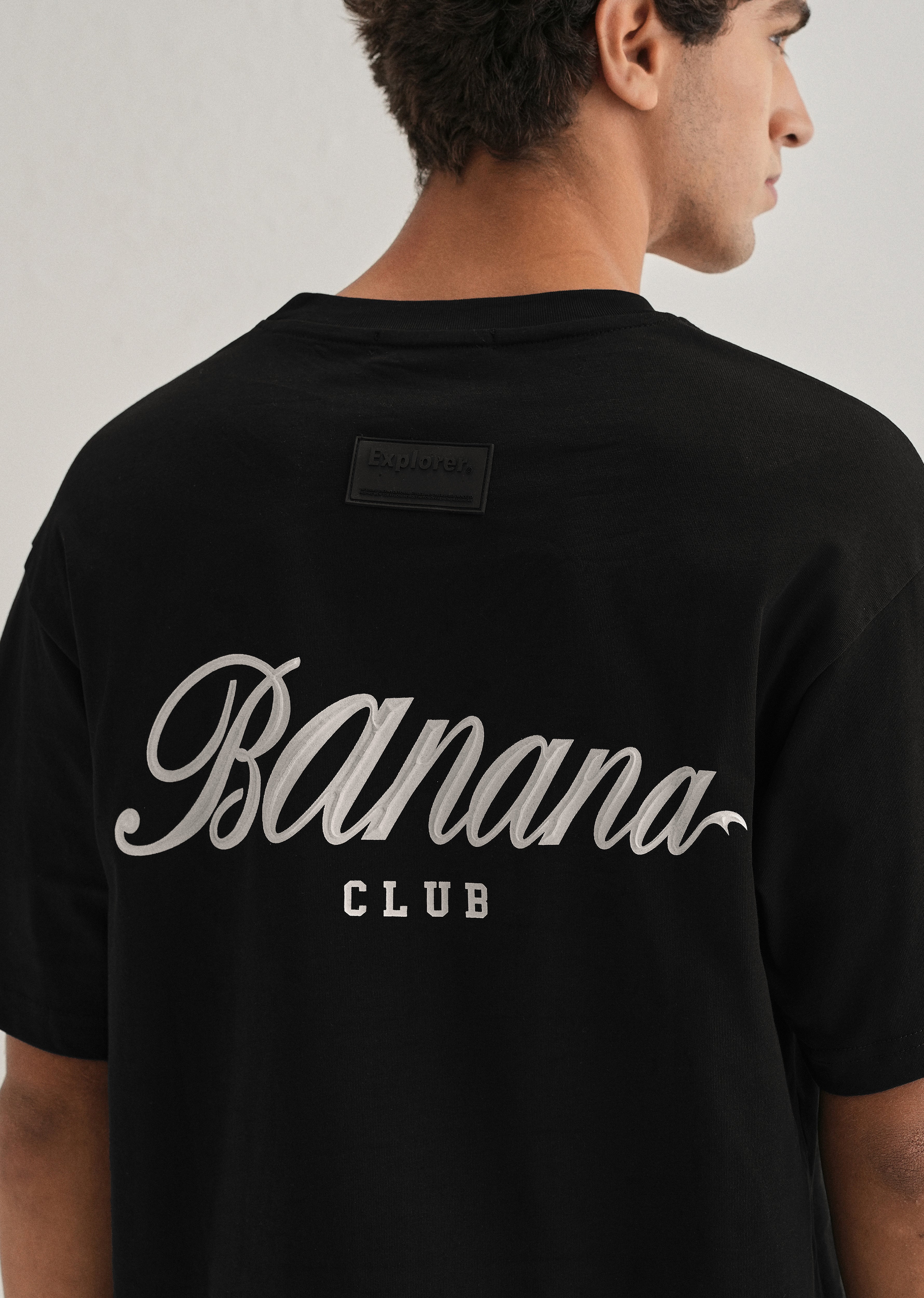 Black Embossed Printed Oversized T-shirt