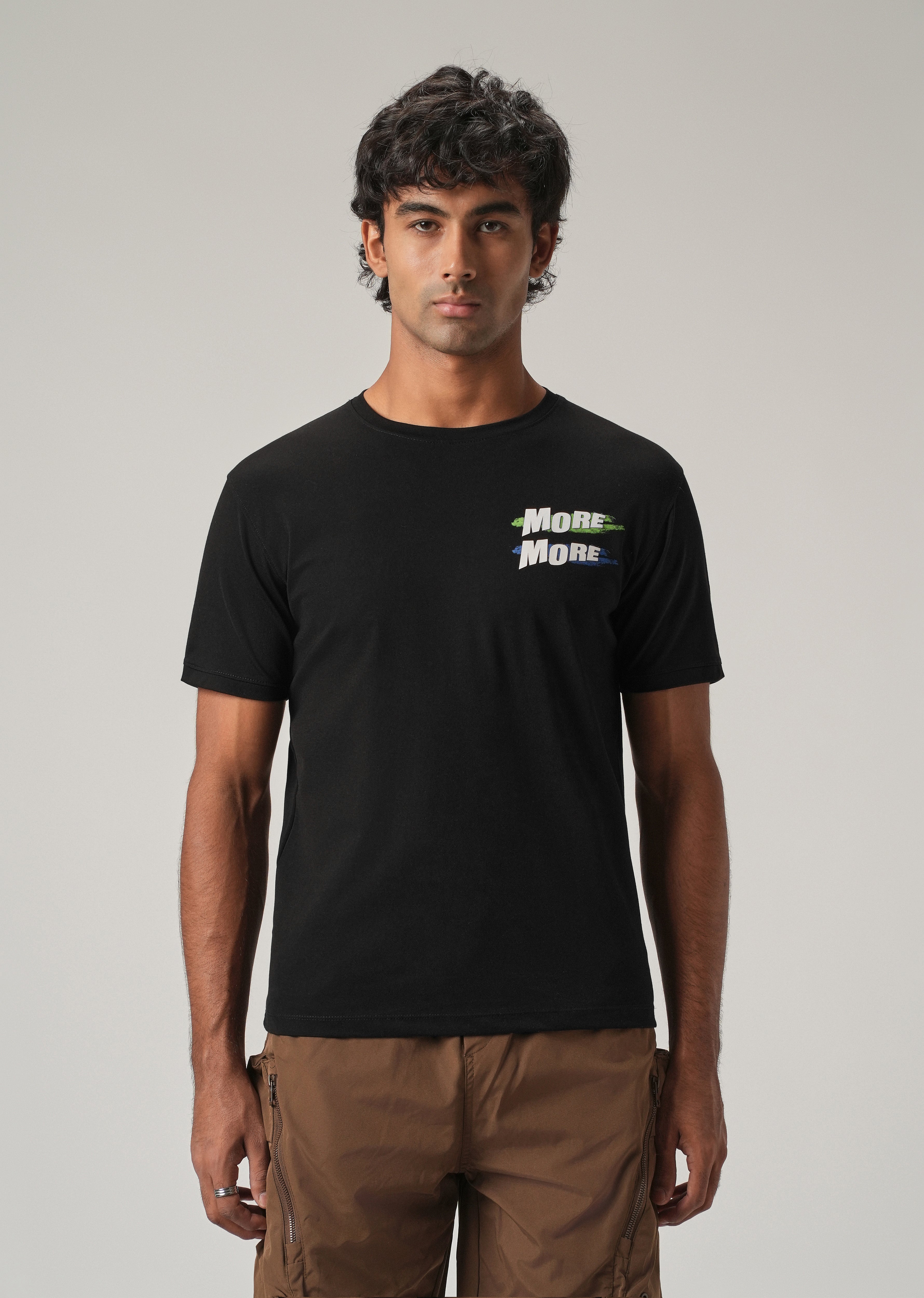 Black Embossed Slim Fit T-Shirt