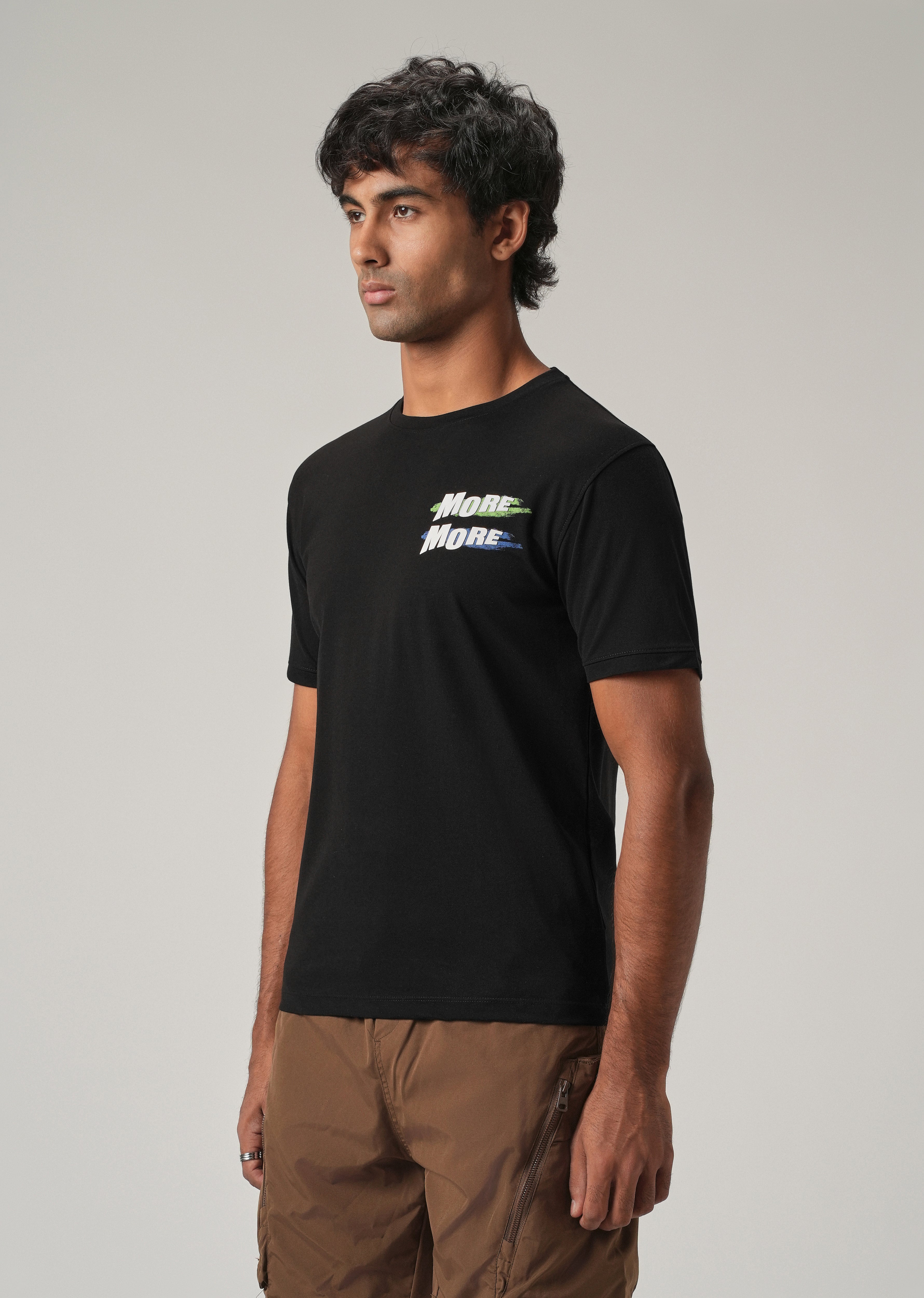 Black Embossed Slim Fit T-Shirt