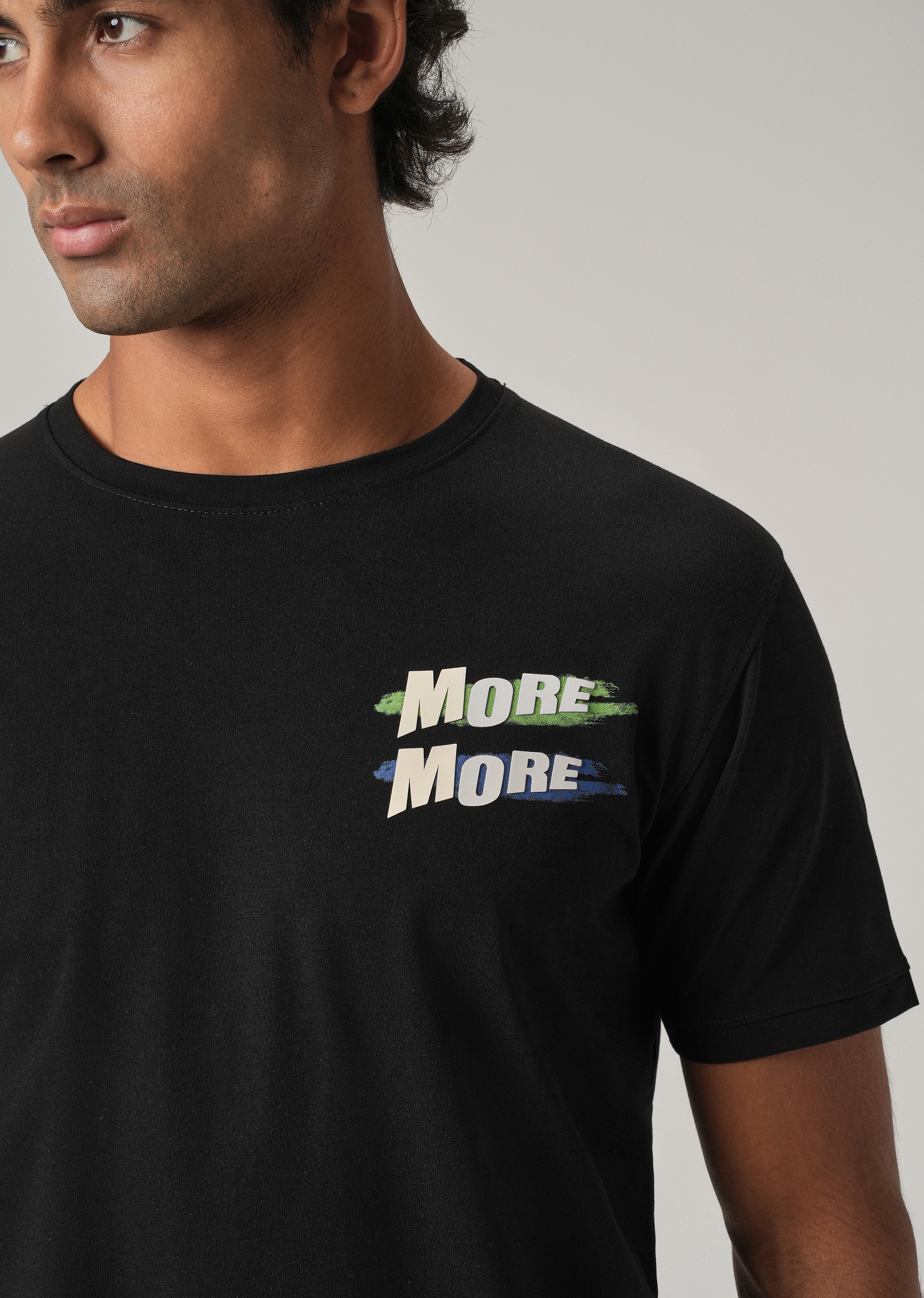 Black Embossed Slim Fit T-Shirt